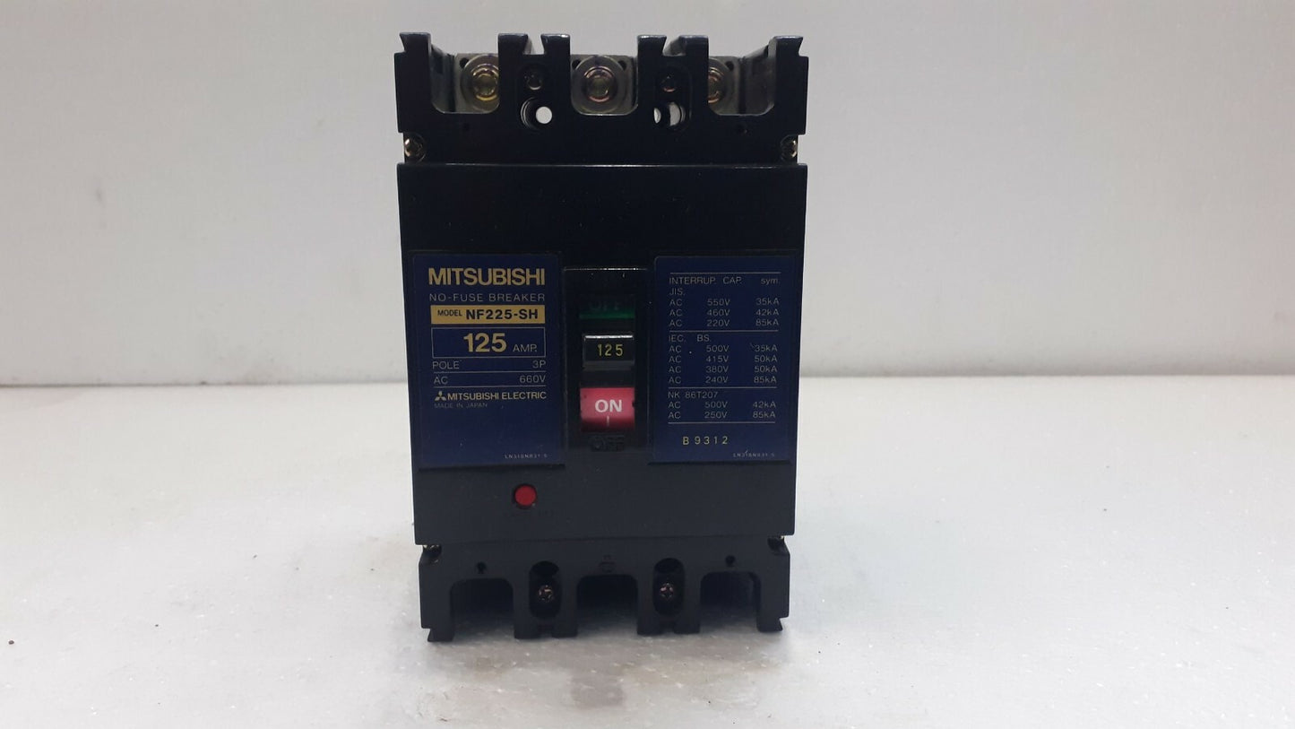 Mitsubishi NF225-SH No Fuse Breaker 125A 3P 660V NF225SH