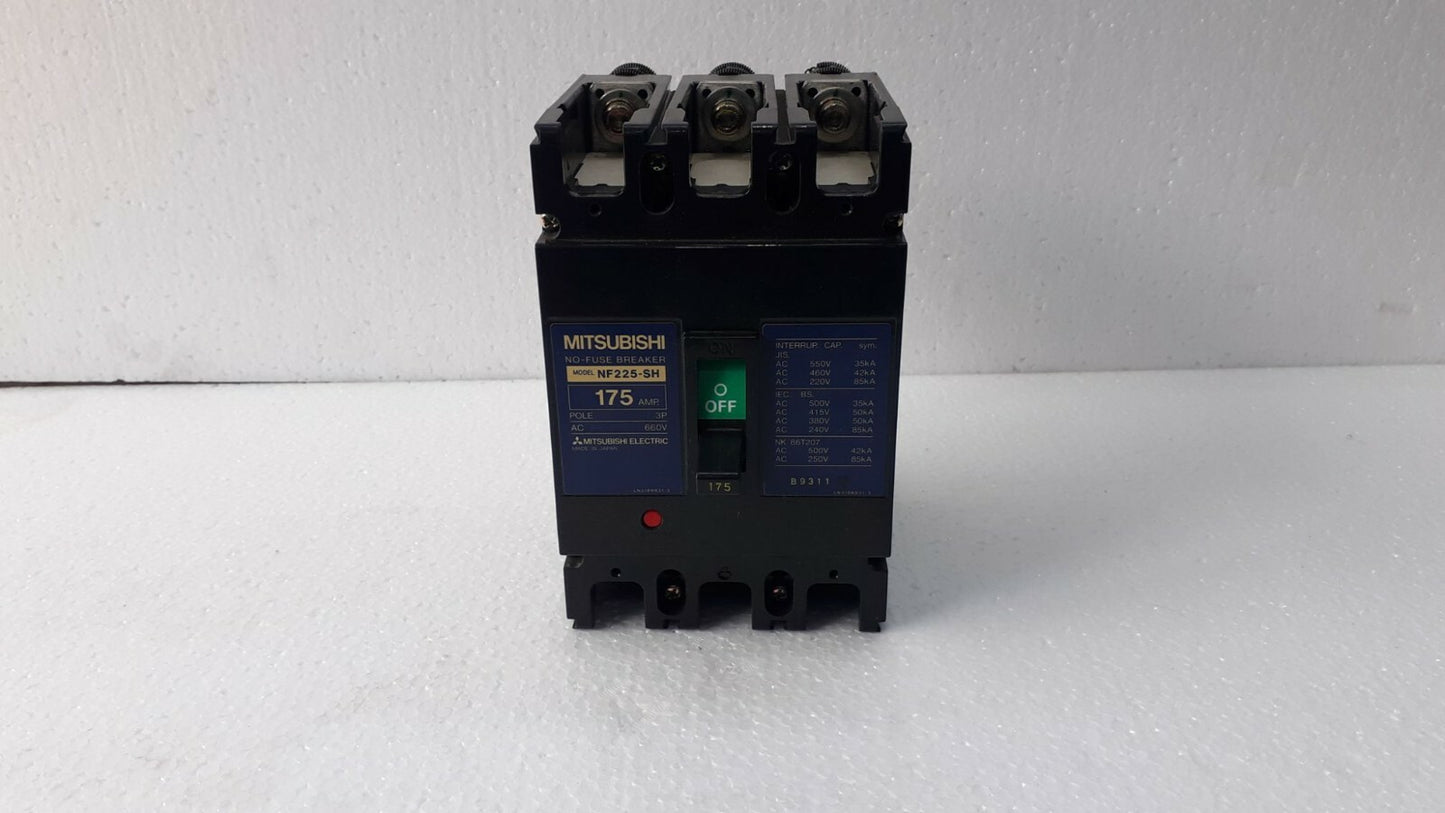 Mitsubishi NF225-SH No Fuse Breaker 175 AMP 3 POLE 660V AC