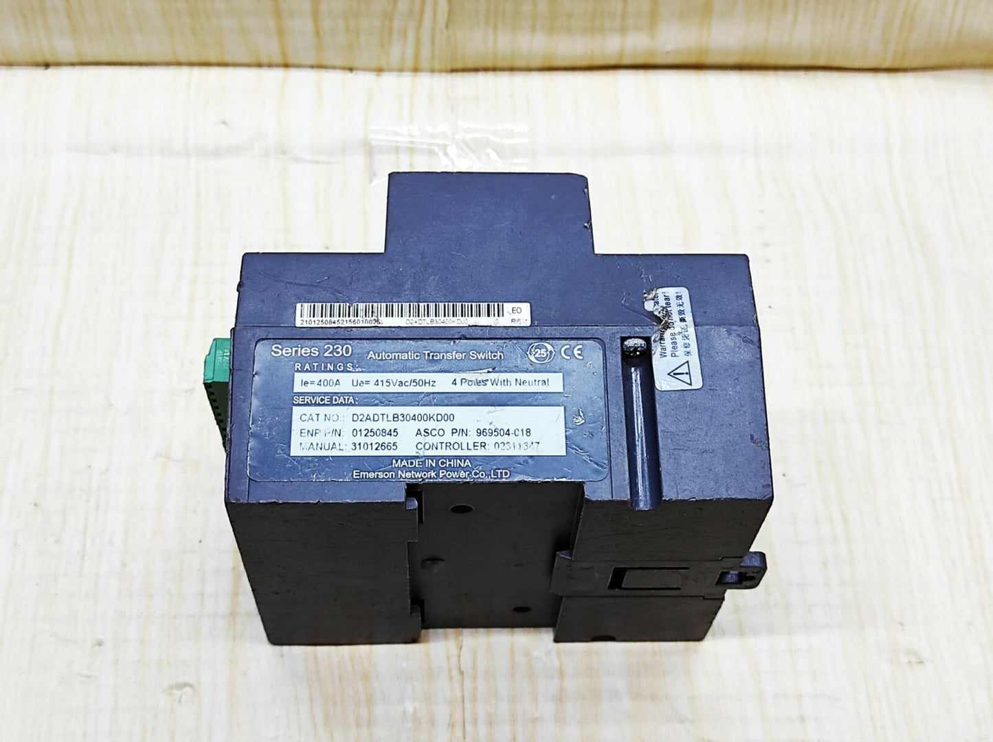 EMERSON ASCO SERIES 230 AUTOMATIC TRANSFER SWITCH D2ADTLB30400KD00