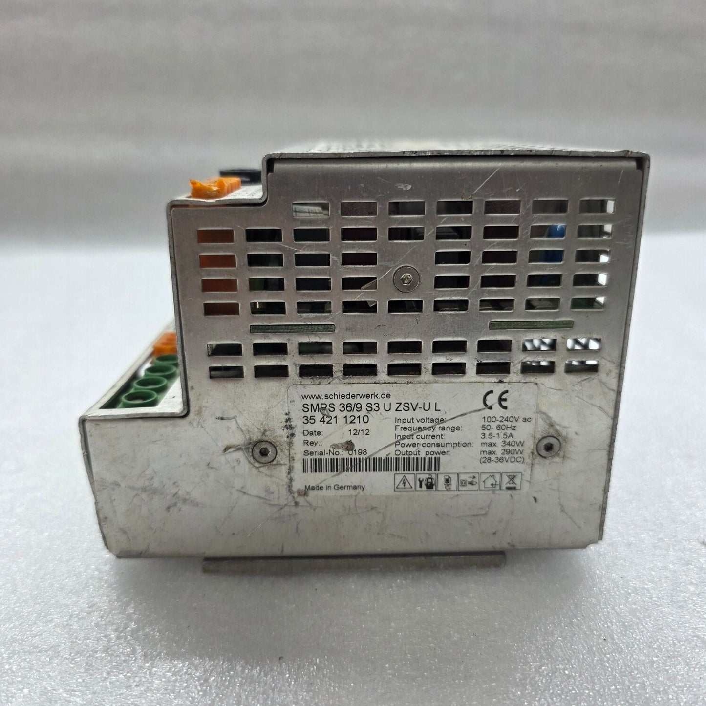 SCHIEDER WERKE SMRS 36/9 S3 U ZSV-U L POWER SUPPLY 354211210 KLS MARTIN