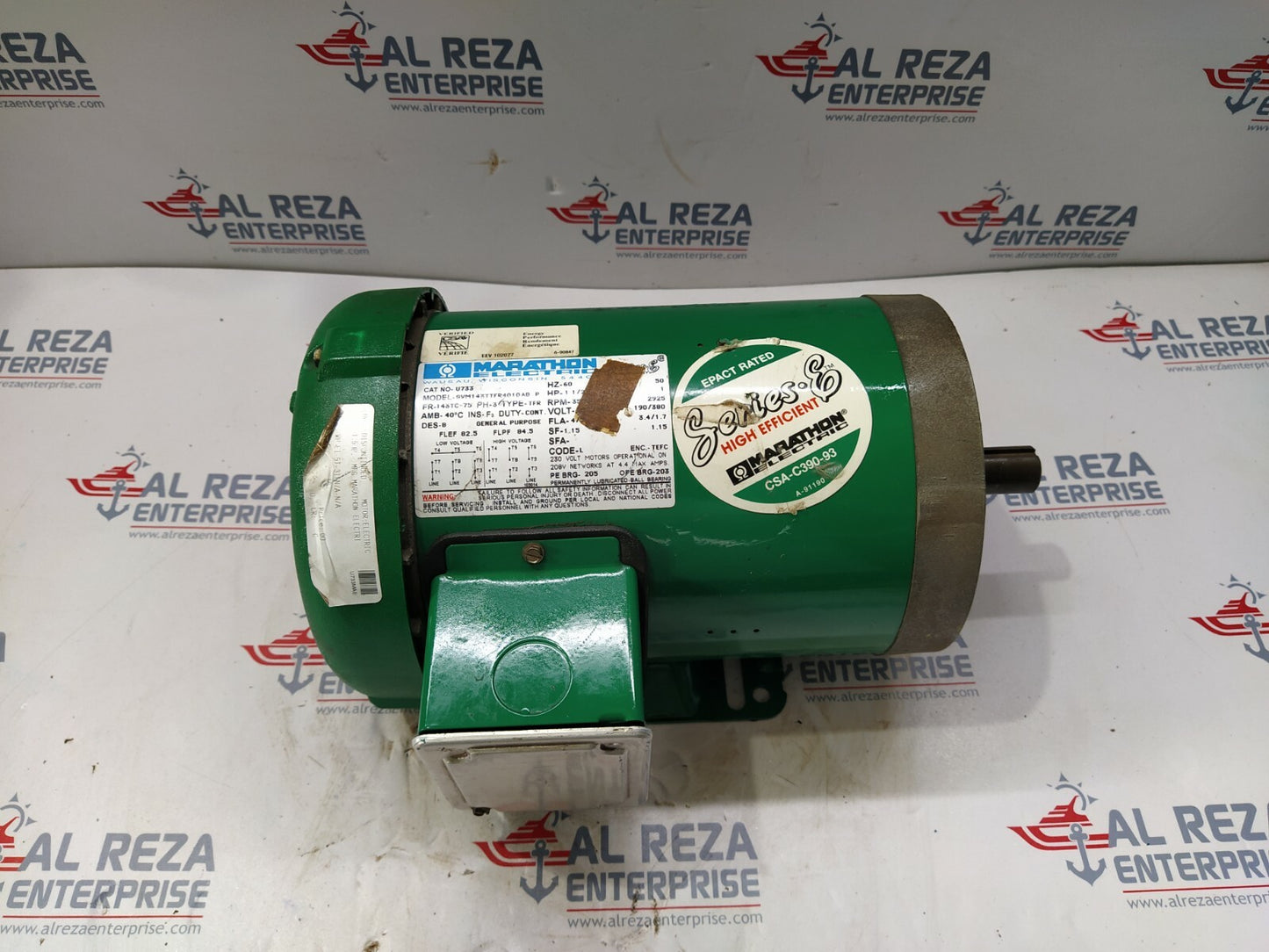 MARATHON ELECTRIC 8VM143TTFR4010AB-P ELECTRIC MOTOR U733 1.5-HP 3500 RPM 230/460