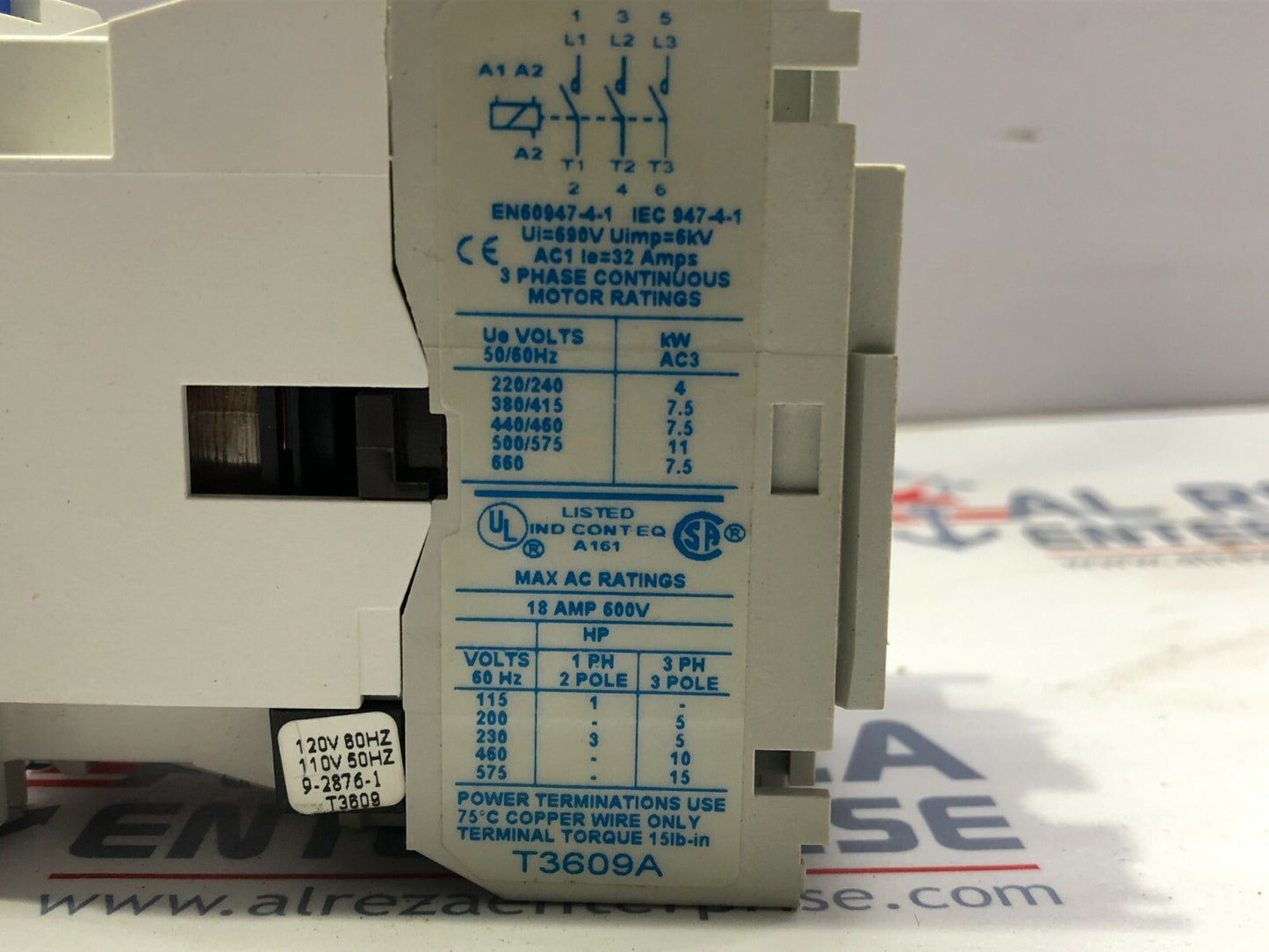 EATON CUTLER-HAMMER CE15DNS3AB 3-POLE CONTACTOR 18A 110-120V CE15DNS3