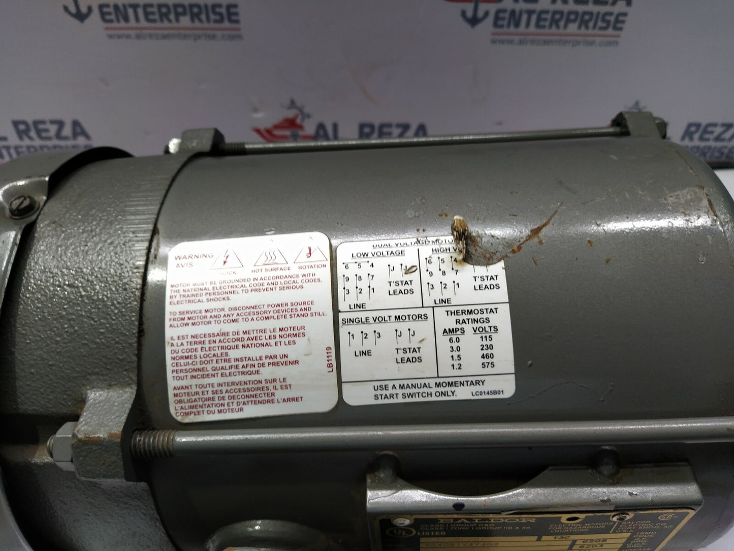 BALDOR CA34538 ELECTRIC MOTOR 35X081Y474G2 1-HP 3452-RPM 230/460V