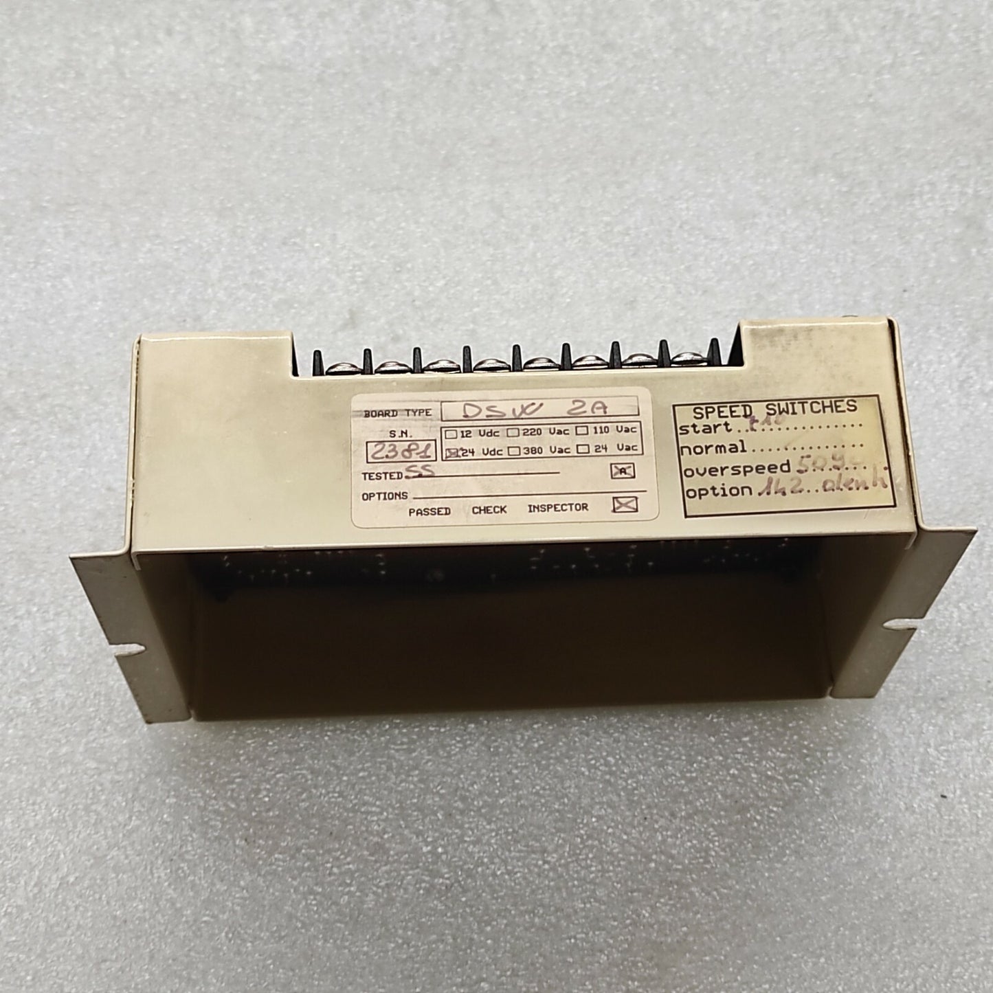 DUAL SPEED SWITCH DSVC 2A 24VDC