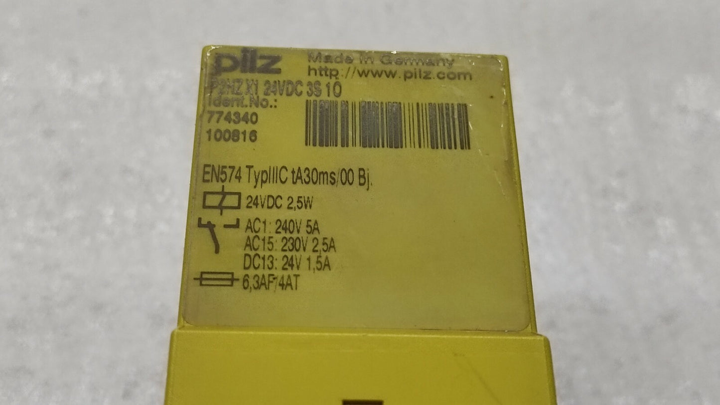 PILZ P2HZ X1 24VDC 3S 10 SAFETY RELAY 774340 24VDC