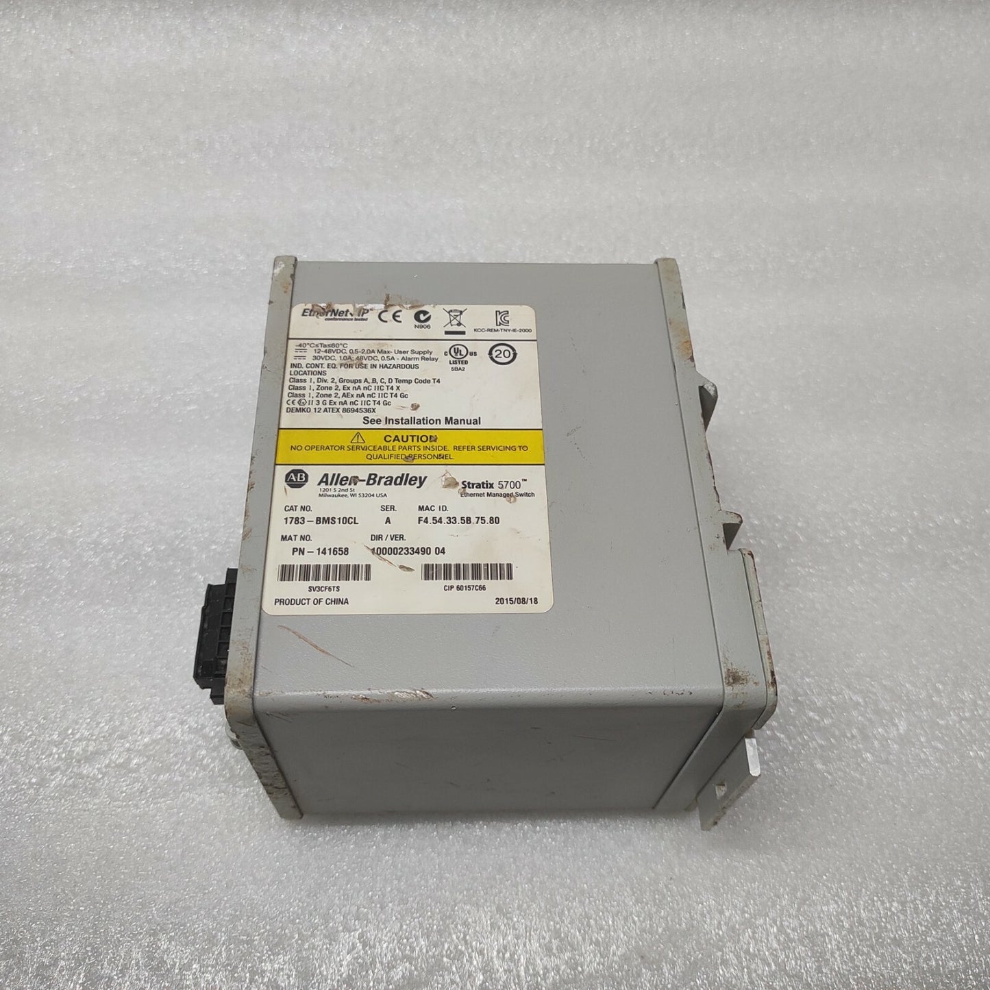 ALLEN BRADLEY STRATIX 5700 ETHERNET SWITCH 1783-BMS10CL