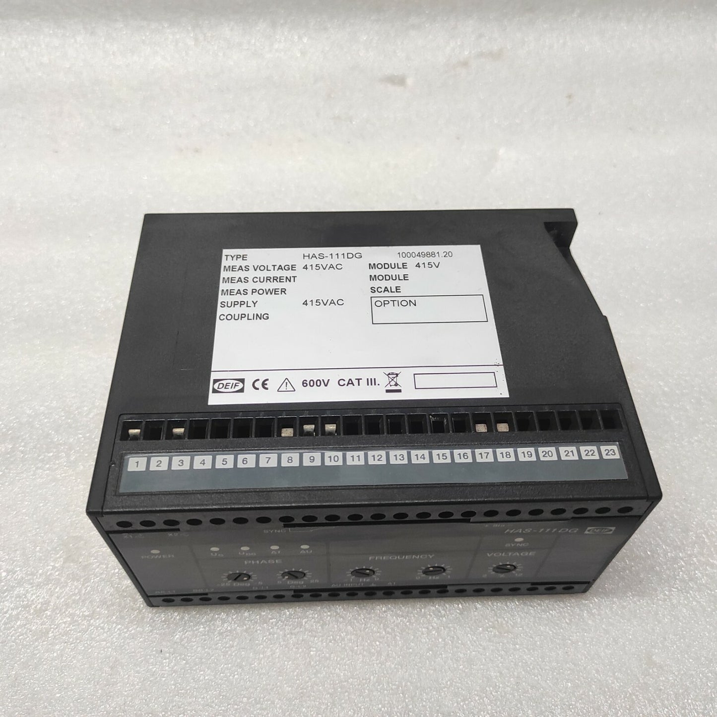 DEIF HAS-111DG SYNCHRONISATION & CIRCUIT BREAKER CLOSING 100049881.20 415VAC