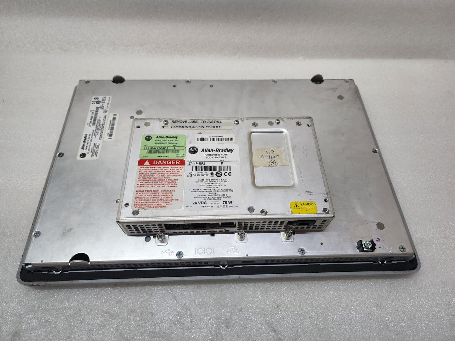 ALLEN BRADLEY PANELVIEW PLUS 1250 CAT 2711P-RP2 24VDC CAT 2711P-RDK12C