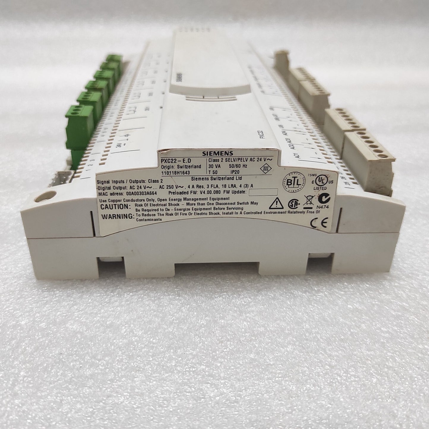 SIEMENS PXC22-E.D AUTOMATION STATION WITH 22 DATA POINT PXC22
