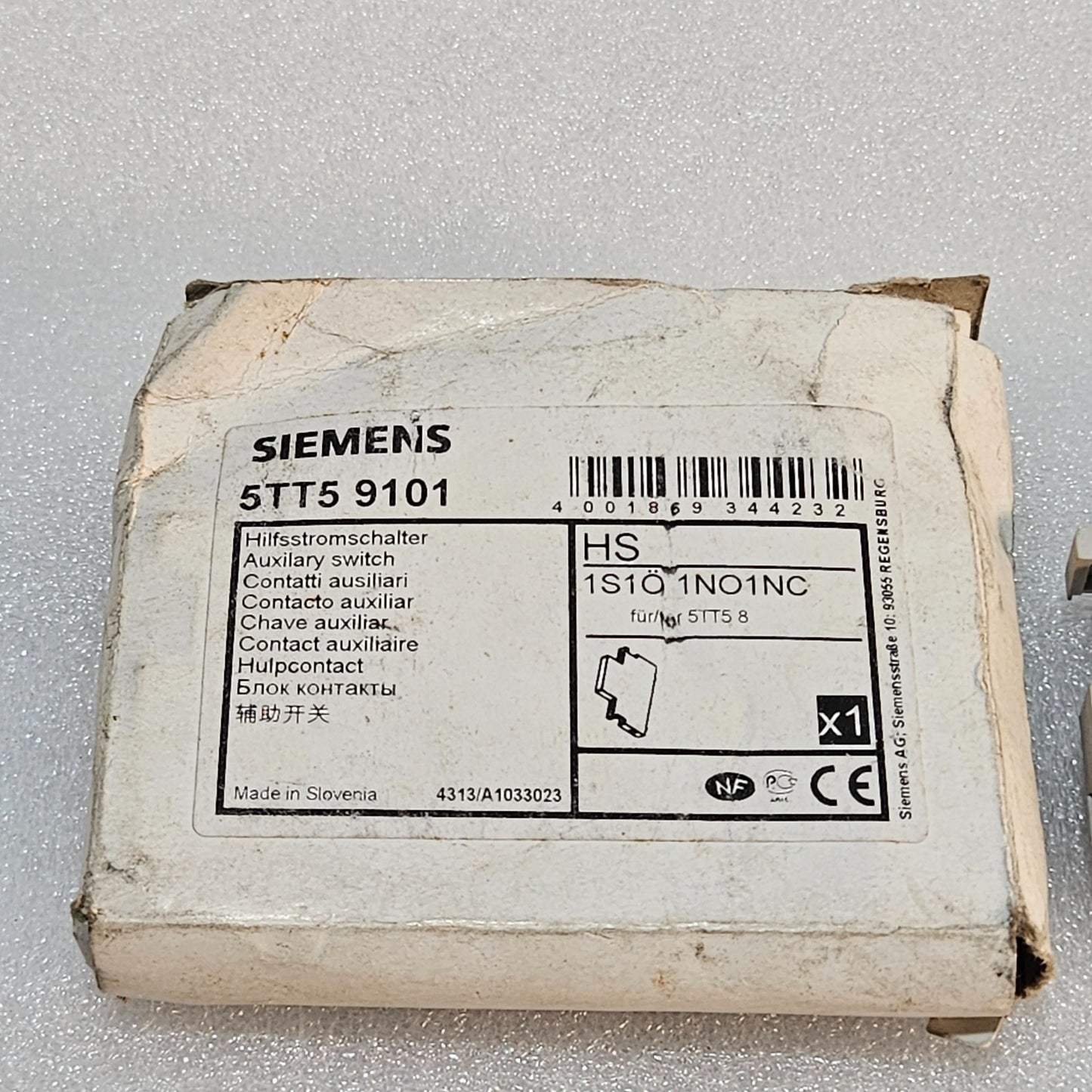 SIEMENS 5TT5 9101 AUXILIARY SWITCH 1NO 1NC FOR 5TT5 8 SERIES MADE IN SLOVENIA