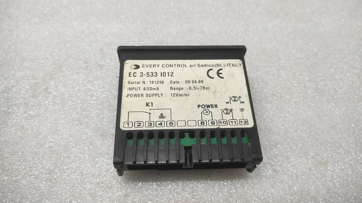 EVERY CONTROL EC 3-533 I012 PRESSURE CONTROLLER 12VAC/DC EC3533I012