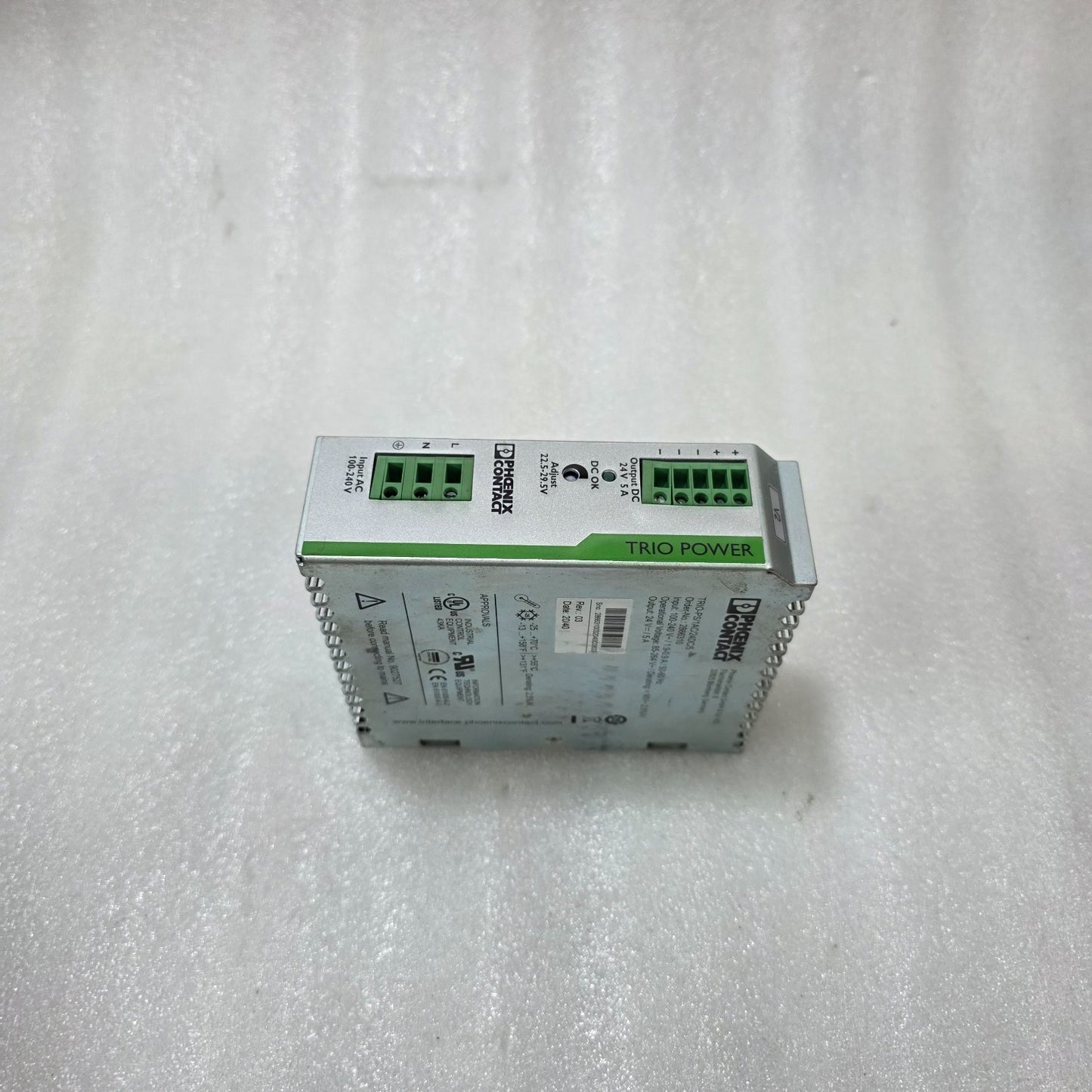 PHOENIX CONTACT TRIO-PS/1AC/24DC/5 POWER SUPPLY 24V 5A DIN RAIL PSU 2866310