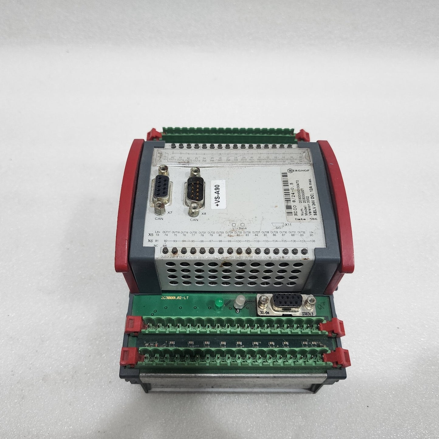 BERGHOF RDIO 8/24-0 5 DIGITAL I/O UNIT 203000001 VER 0002 20300000100472 24VDC