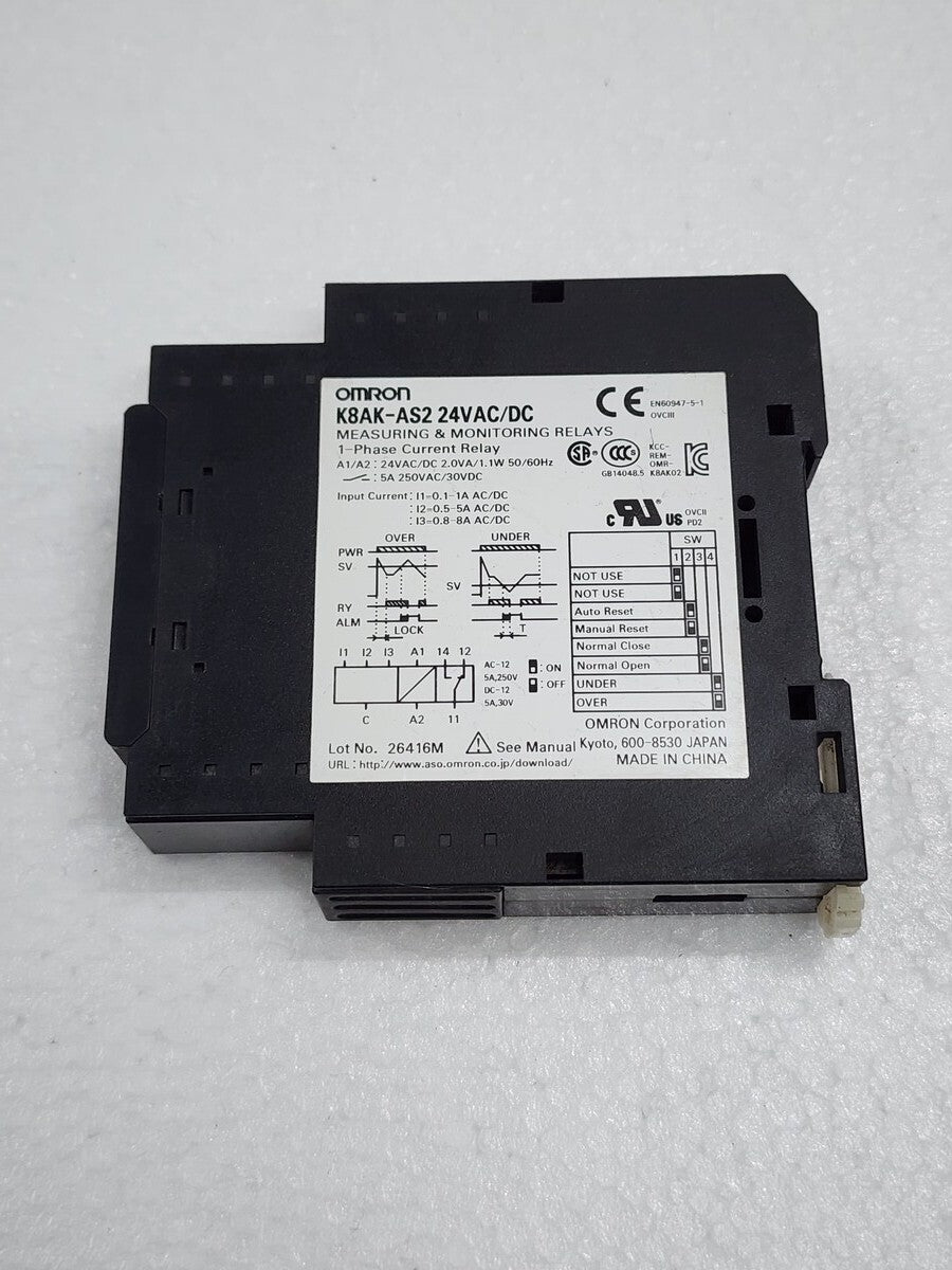 OMRON K8AK-AS2 MEASURING & MONITORING RELAYS 24VAC/DC