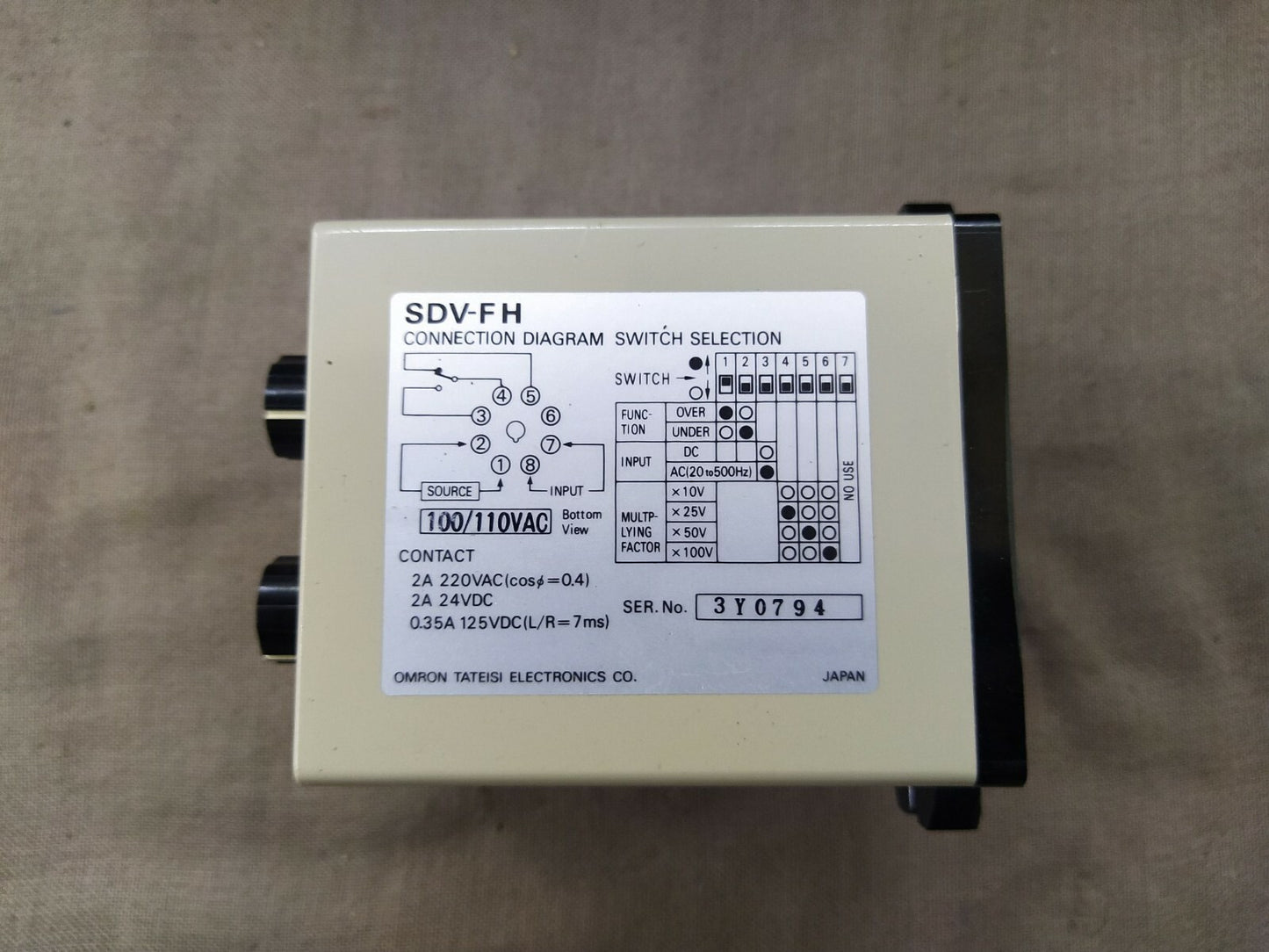 Omron SDV-FH8 Voltage Sensor 100-110V AC SDV-FH