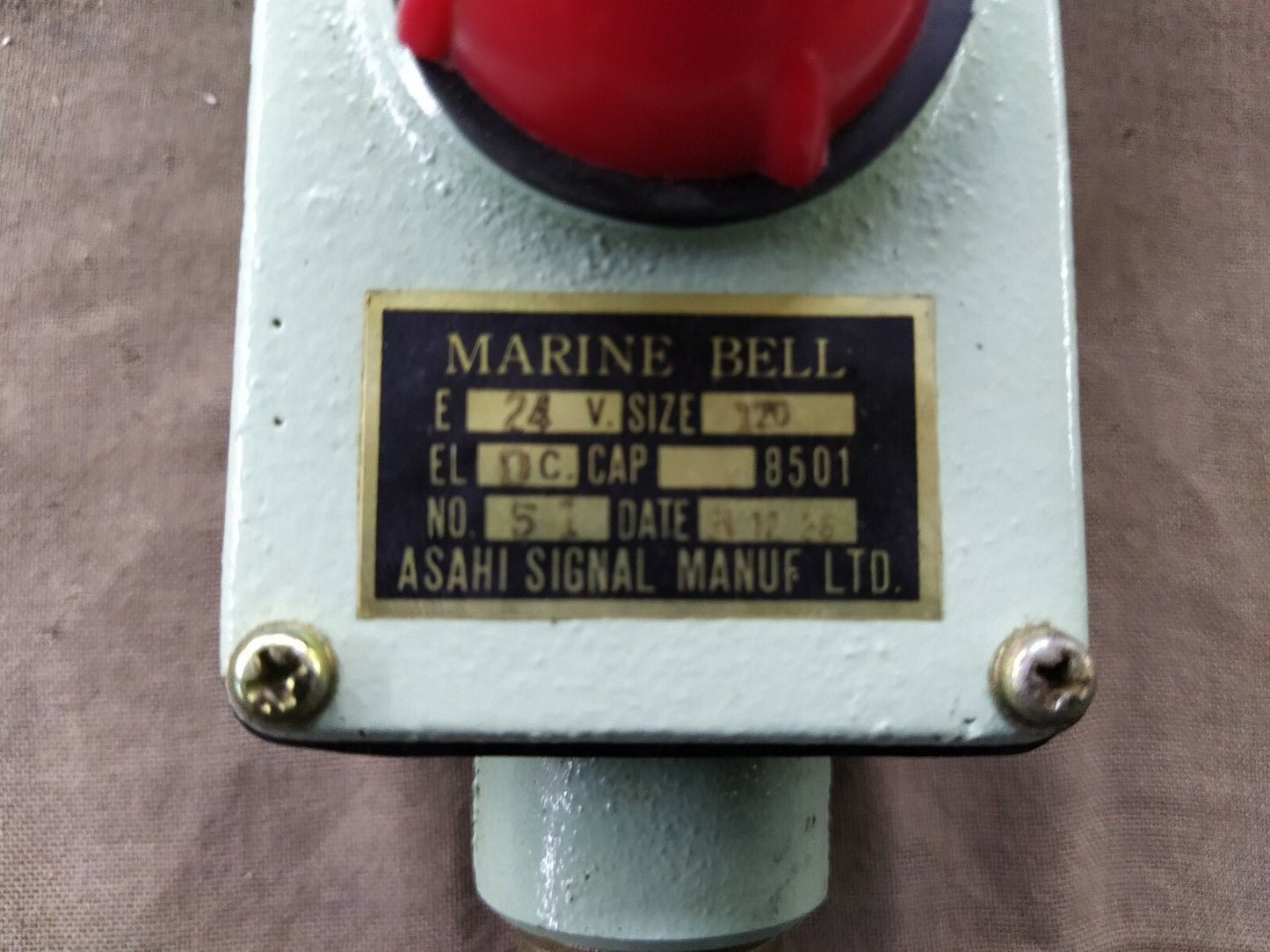Asahi Signal Manuf Marine Bell 24 VDC