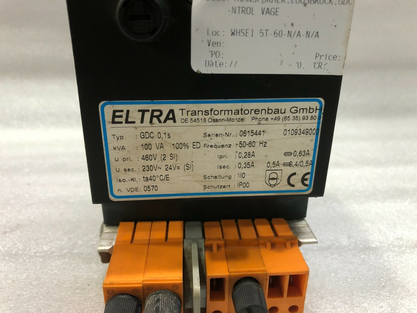 ELTRA GDC 0.1S TRANSFORMER 460V TO 230V/24V GDC-S01