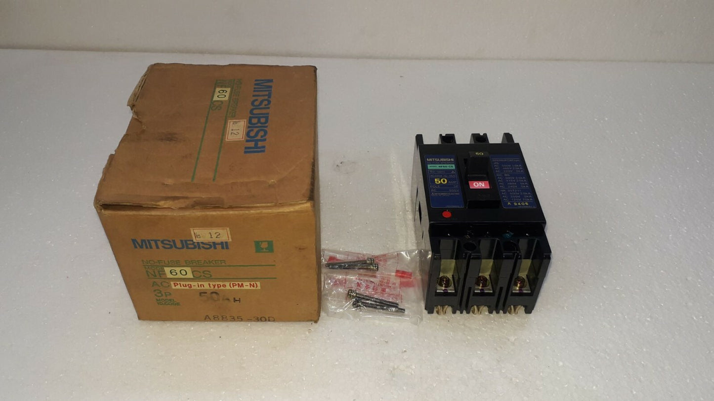 Mitsubishi NF60-CS No-Fuse Breaker 50A 3P 600V NF60CS