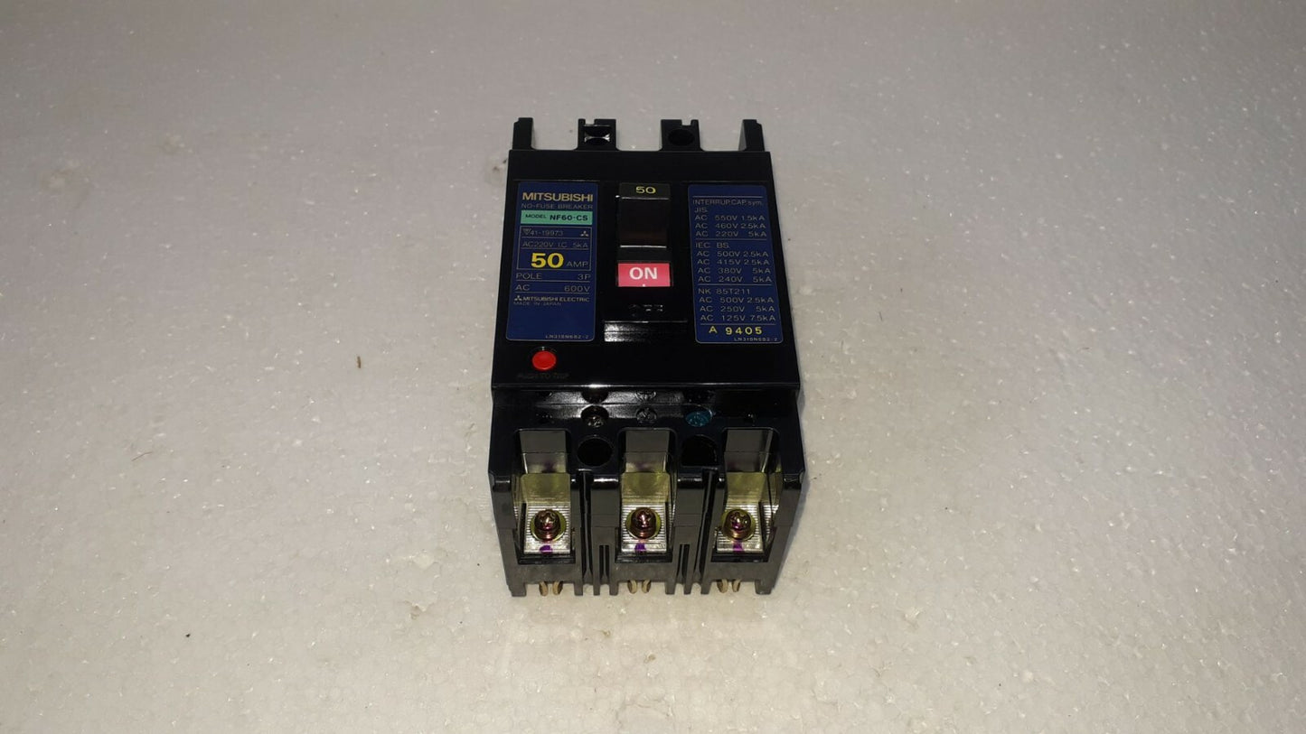 Mitsubishi NF60-CS No-Fuse Breaker 50A 3P 600V NF60CS