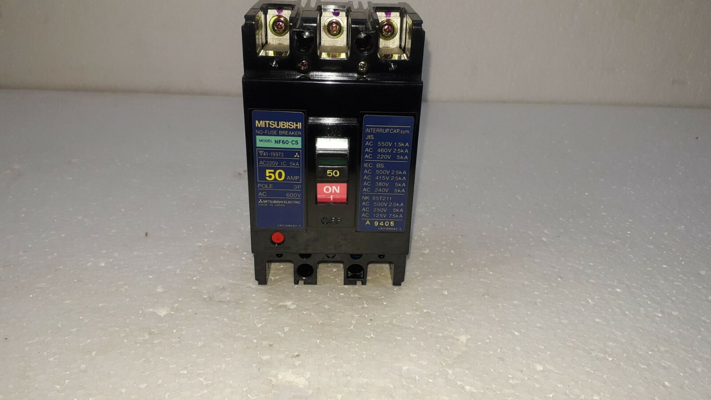 Mitsubishi NF60-CS No-Fuse Breaker 50A 3P 600V NF60CS