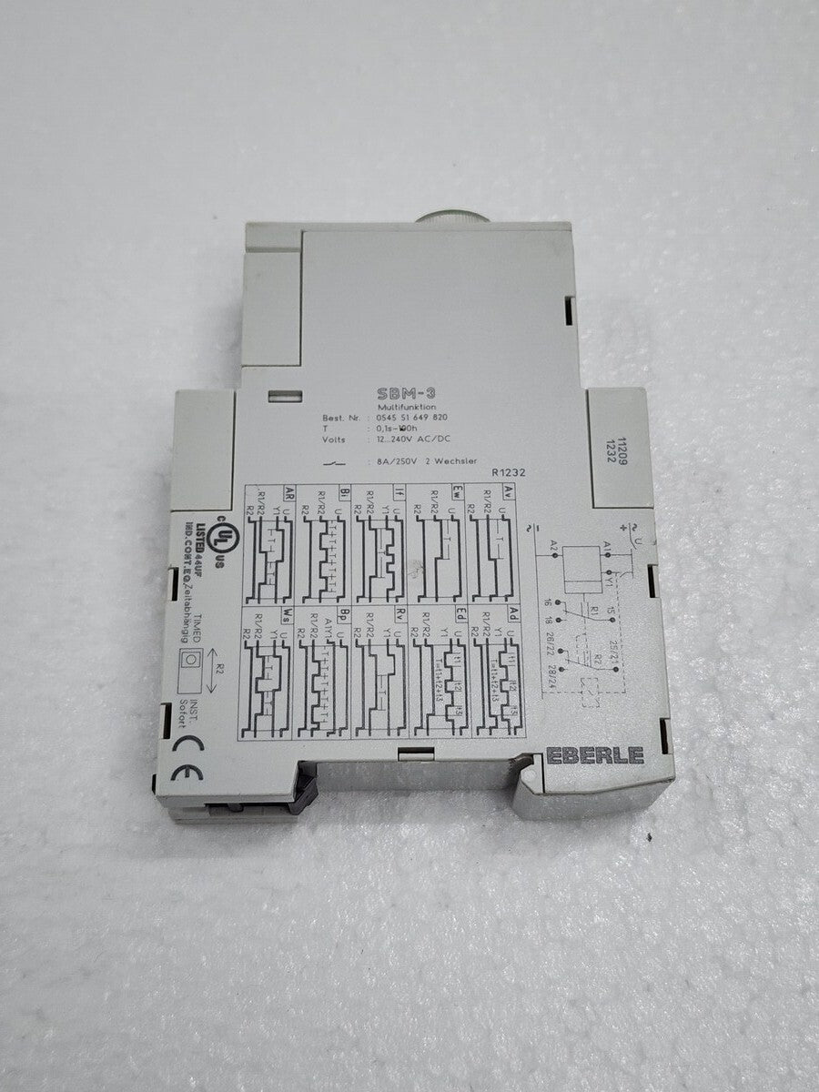 EBERLE SBM-3 MULTIFUNCTION TIMER RELAY 0545 51 649 820 12-240V AC/DC