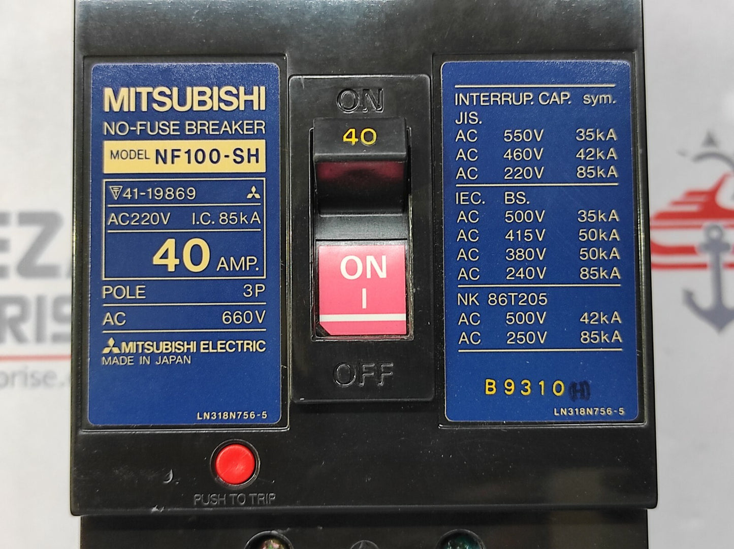 MITSUBISHI NF100-SH NO-FUSE BREAKER 40A  3P 660V