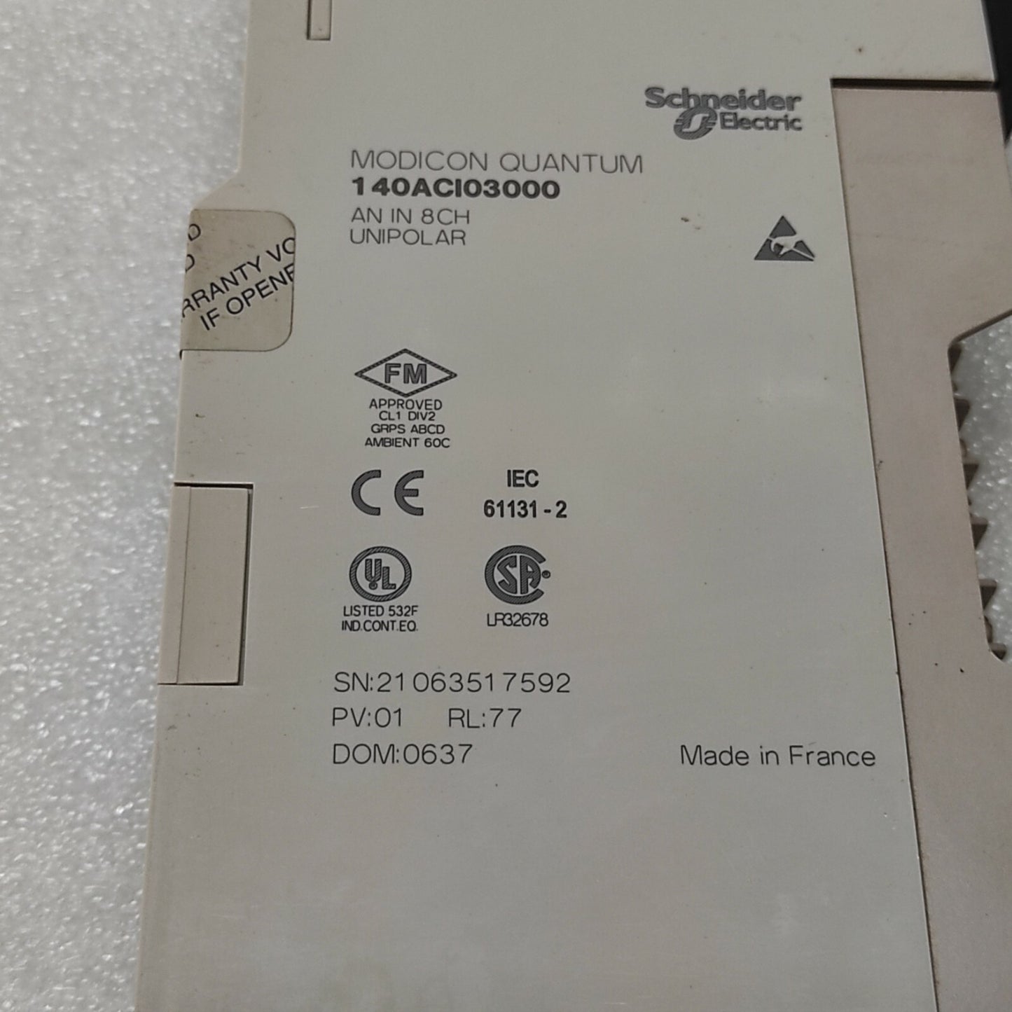 SE 140ACI03000 8-CH ANALOG INPUT MODULE