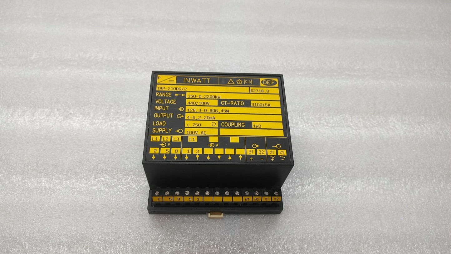 DEIF TAP-210DG/2 INWATT TRANSDUCER 350-0-2200kW 100VAC