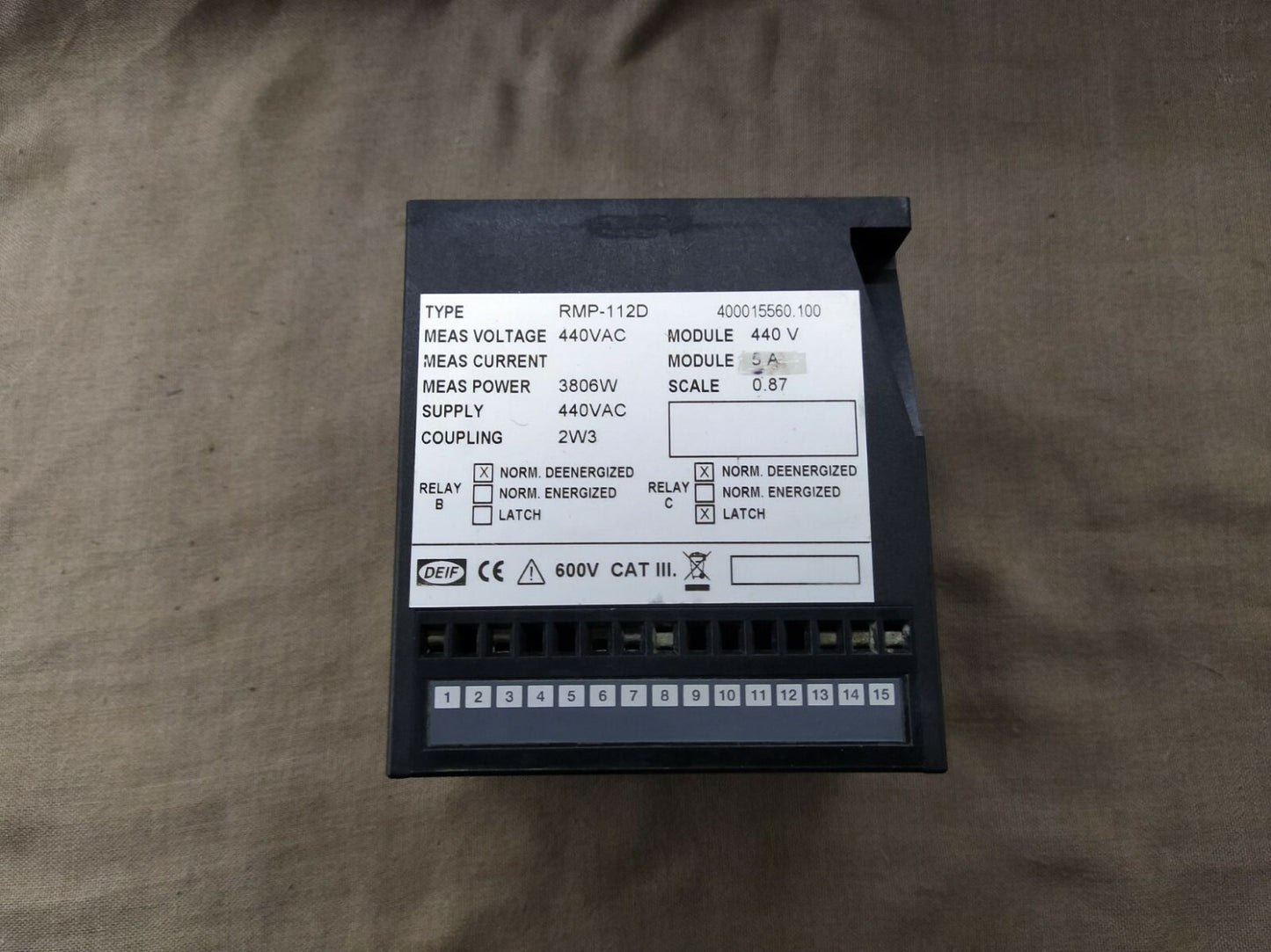 Deif RMP-112D Overload-Reverse Power Relay 400015560.100