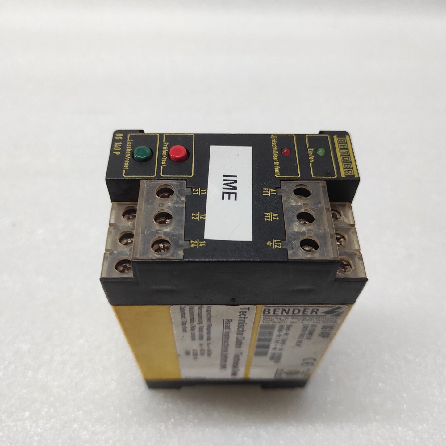 BENDER UG140P EARTH FAULT RELAY B916382 24VDC