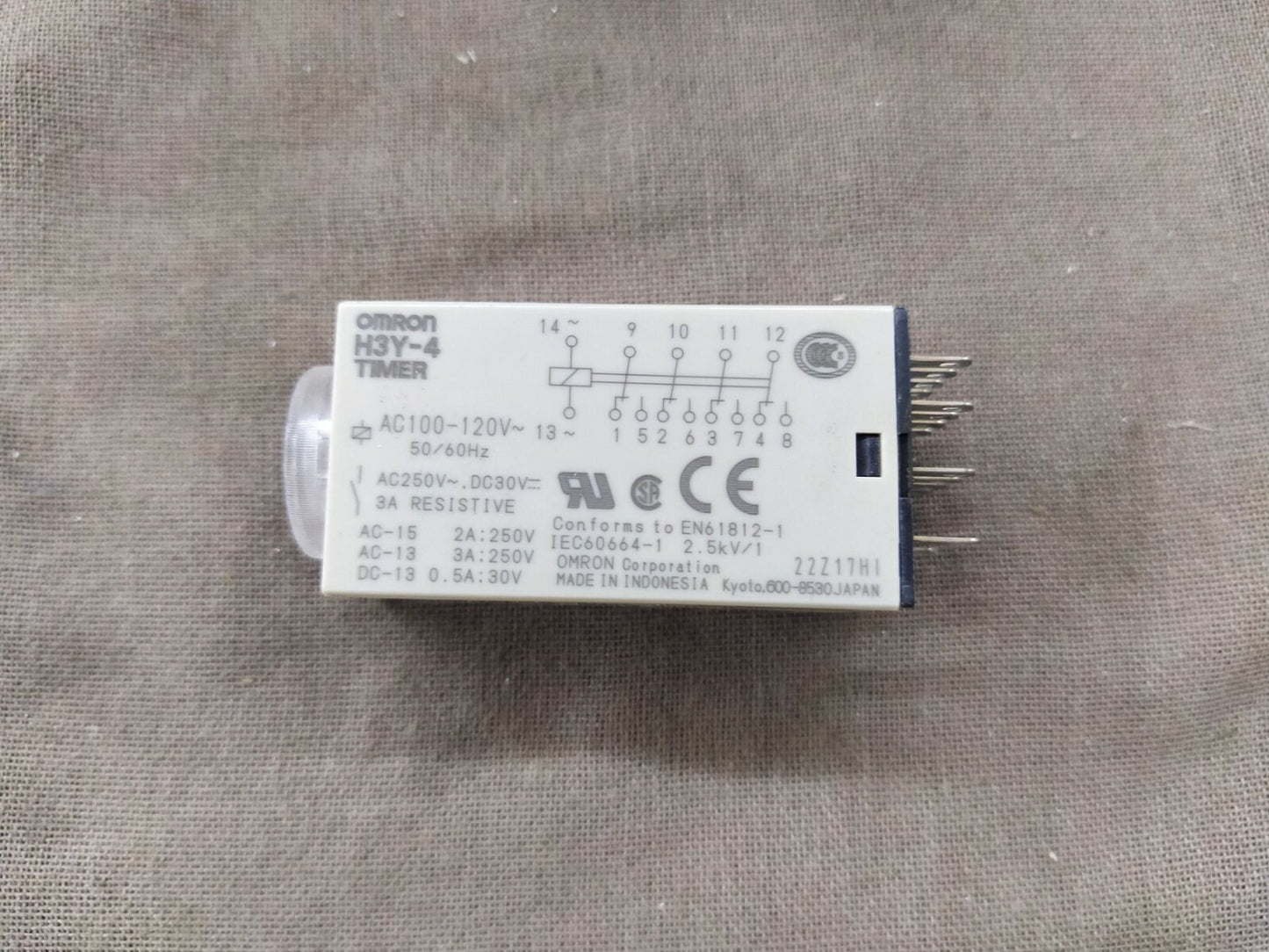 Omron H3Y-4 Power on Delay Timer 10S 100-120 VAC Timer LOT OF 5 PC