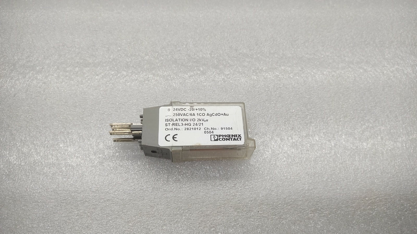 PHOENIX CONTACT ST-REL3-HG 24/21 RELAY CONNECTORS 2821012 24VDC LOT OF 5 UNIT
