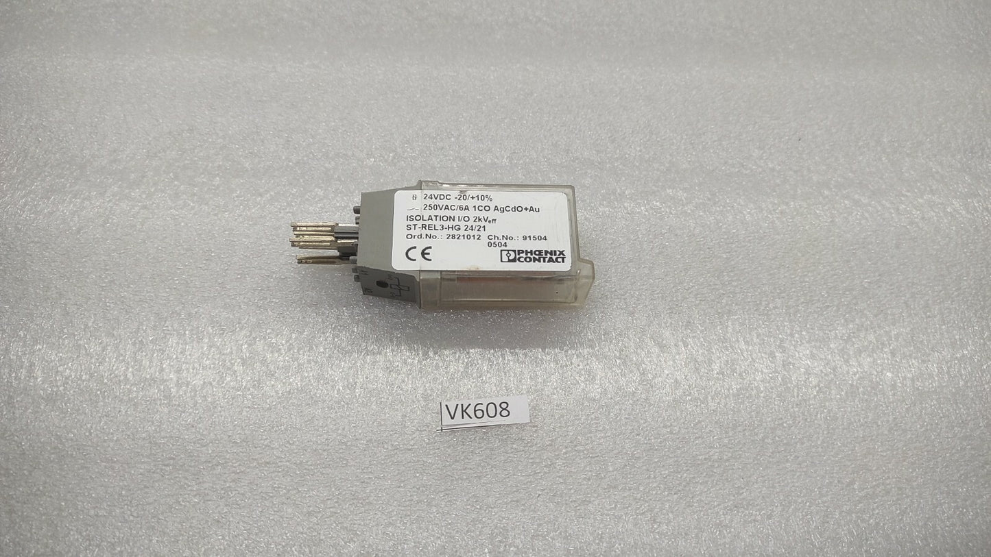 PHOENIX CONTACT ST-REL3-HG 24/21 RELAY CONNECTORS 2821012 24VDC LOT OF 5 UNIT