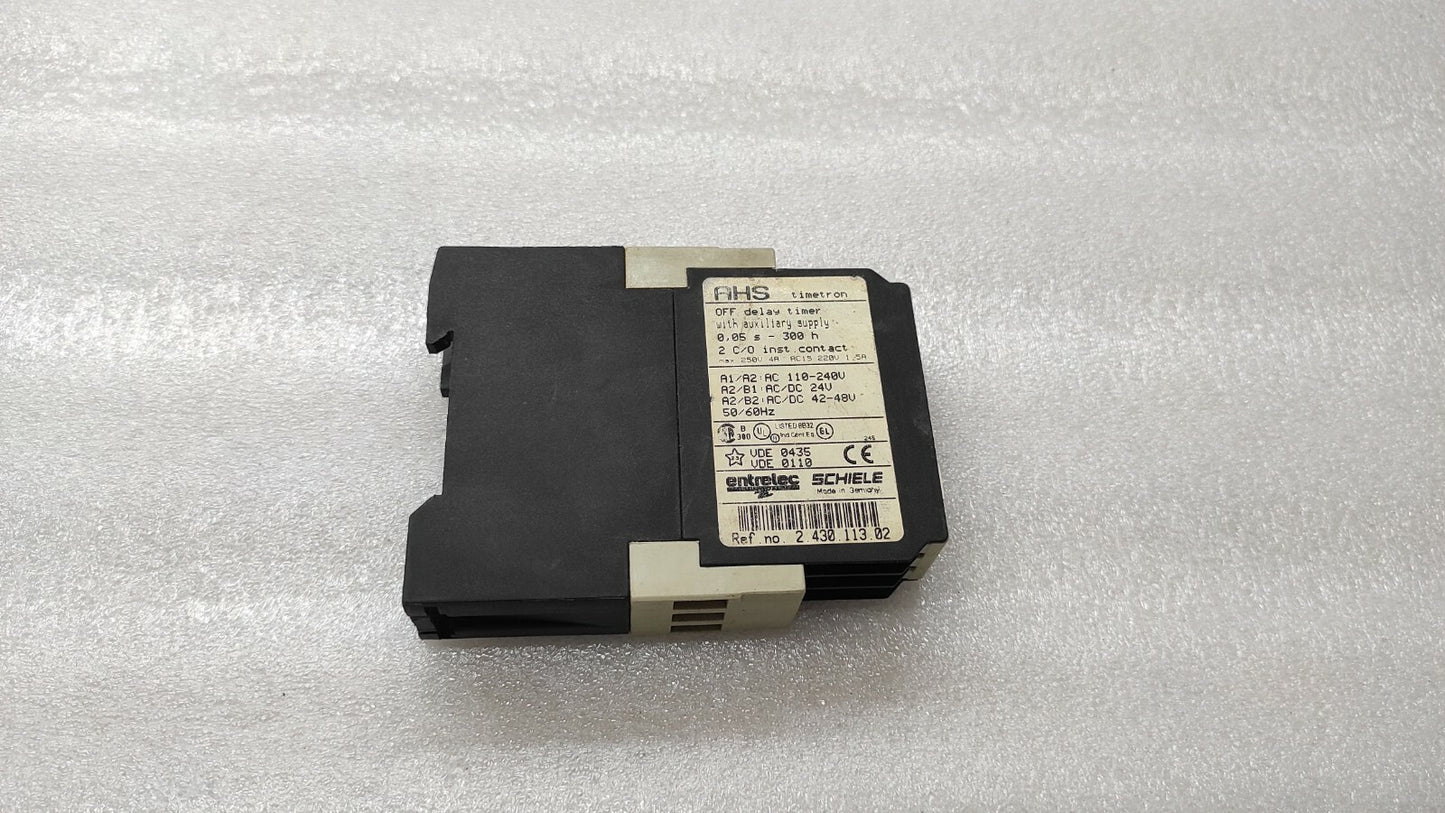 SCHIELE AHS OFF DELAY  TIMER 2.430.113.02 110-240V/24V/42-48V 0.05S-300H