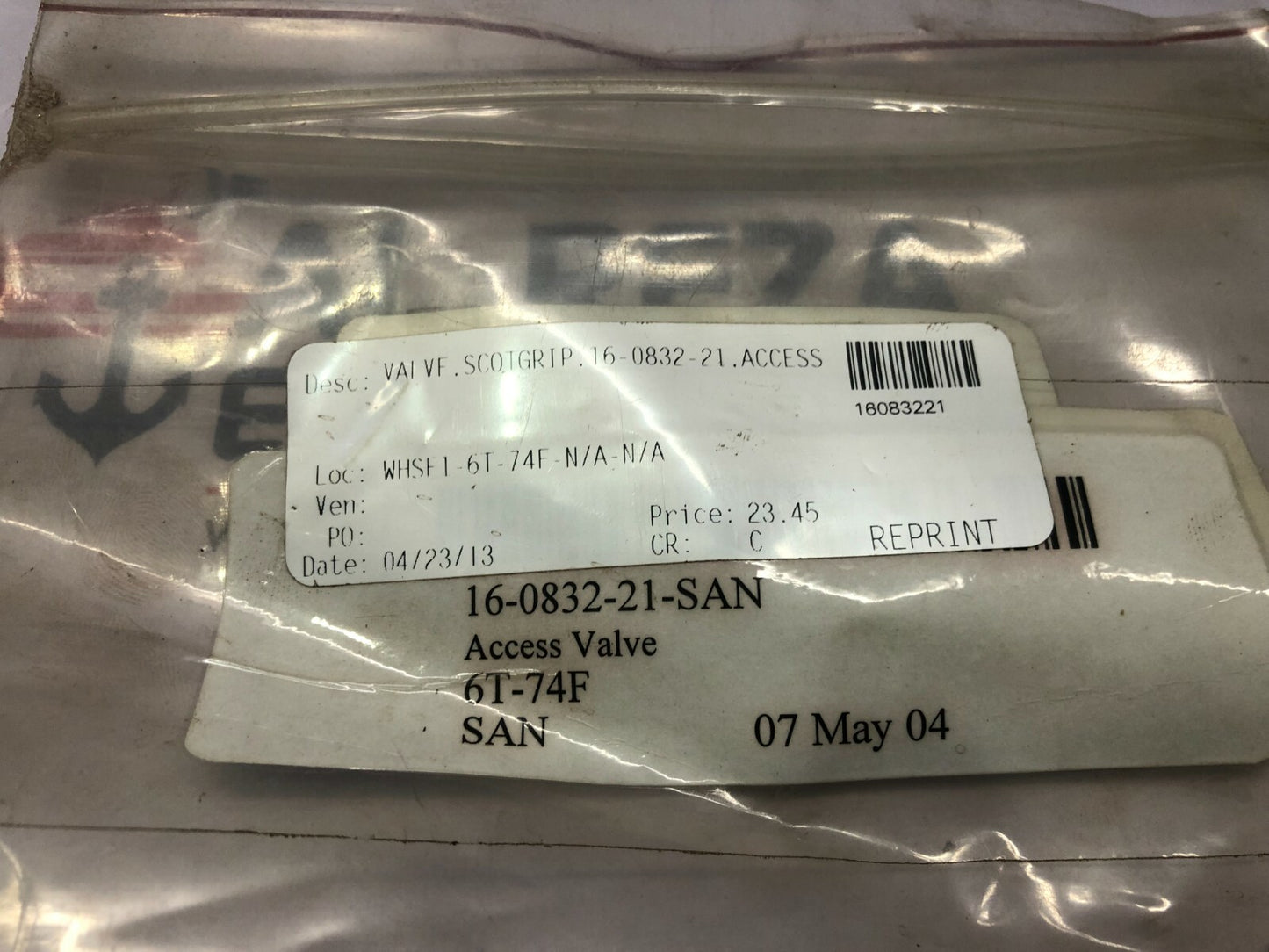 SCOTGRIP 16-0832-21 ACCESS VALVE