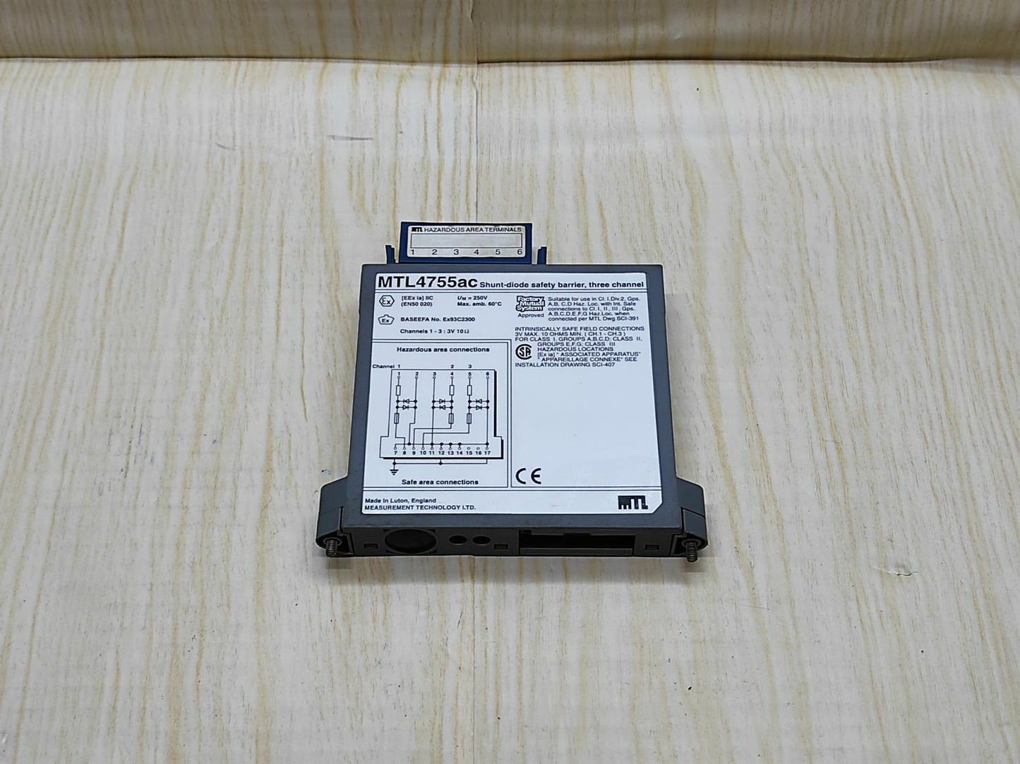 MTL 4755AC Shunt Diode Safety Barrier Three Channel MTL4755AC