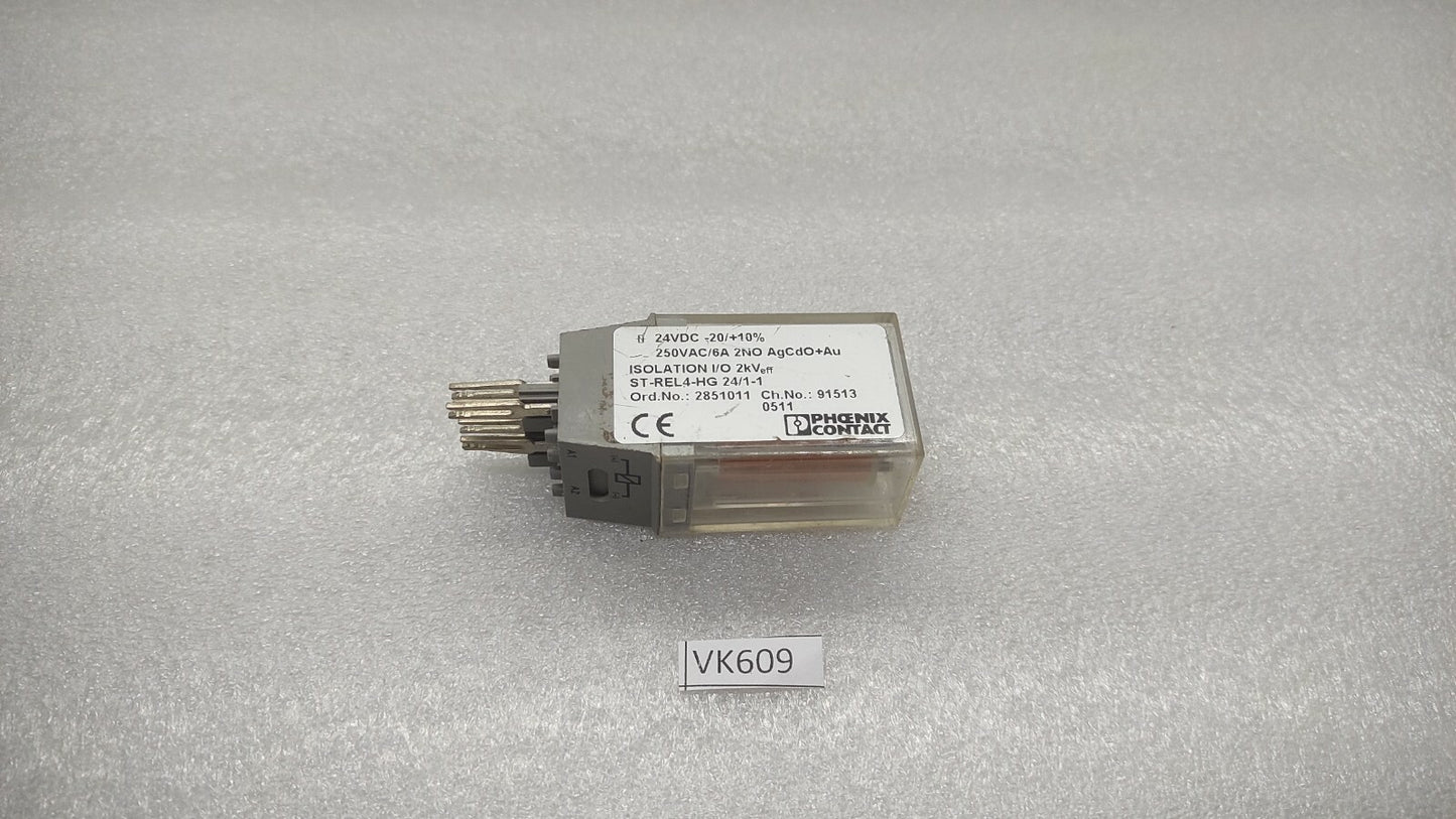PHOENIX CONTACT ST-REL4-HG 24/1-1 RELAY CONTACTS 2851011 24VDC