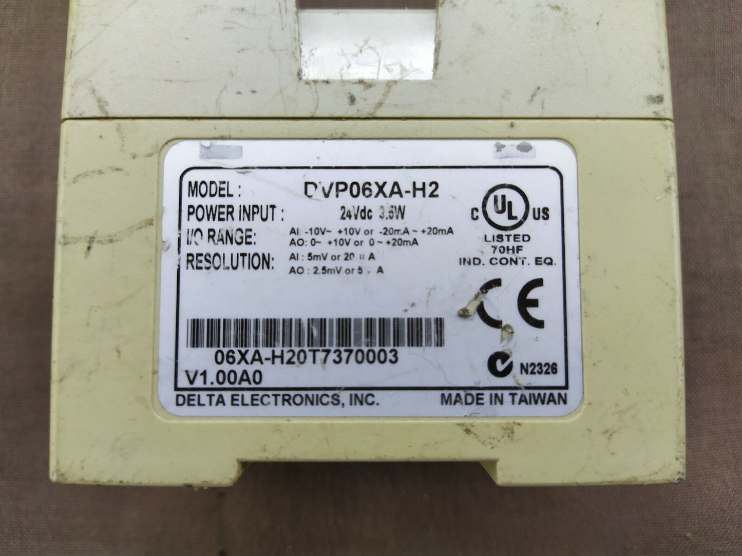 Delta Electronics DVP06XA-H2 DVP-ES2 I/O Module DVP06XAH2 24 VDC 3.6W
