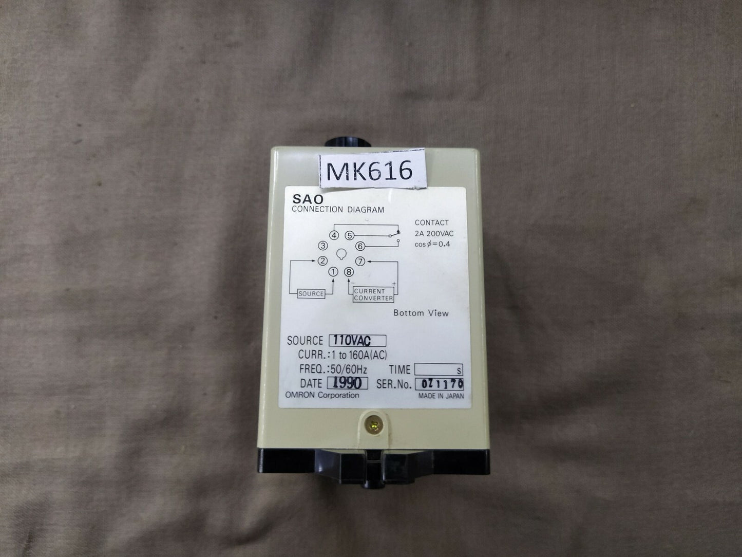 OMRON SAO-S CURRENT SENSOR 110V AC