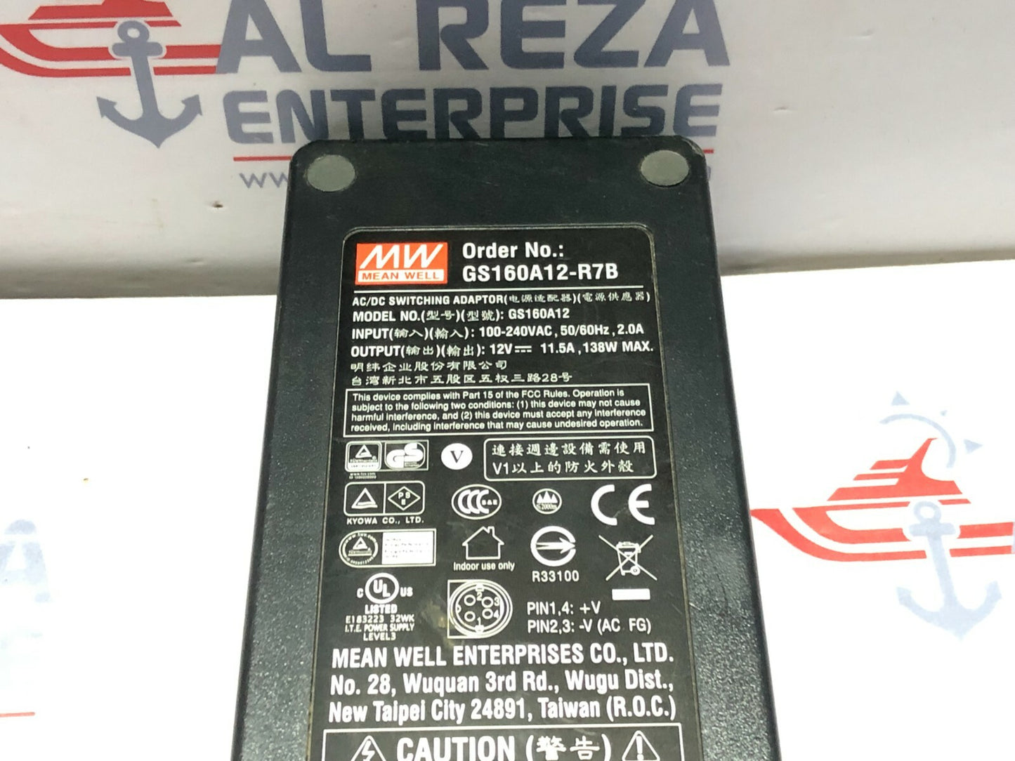 MEANWELL GS160A12 AC/DC SWITCHING ADAPTOR 12V DC