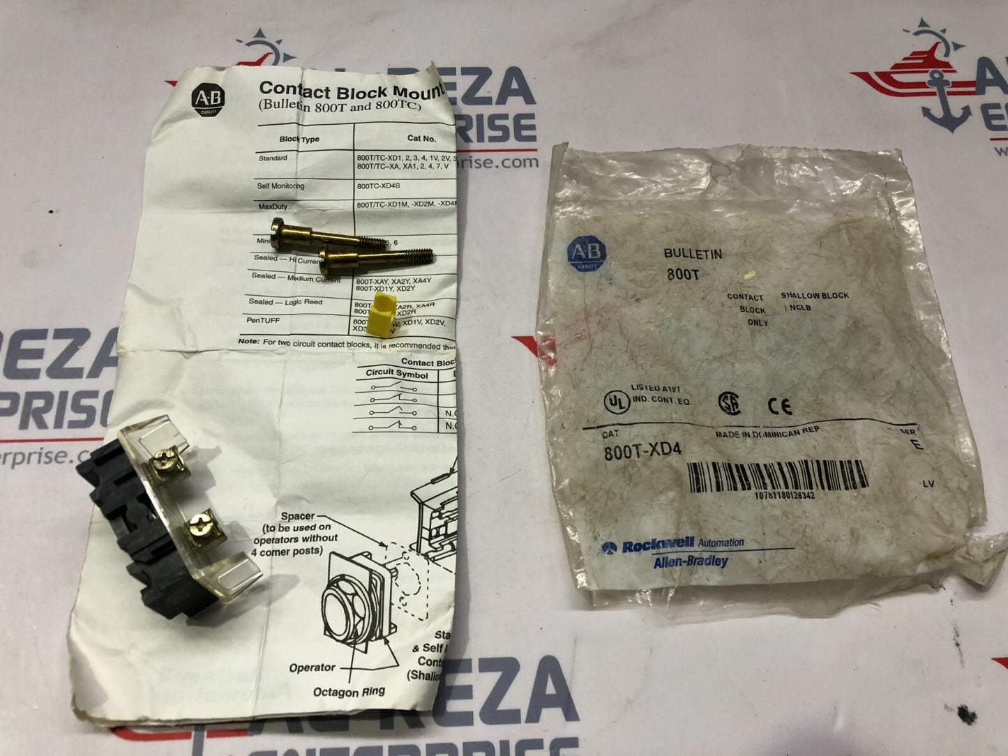 ALLEN BRADLEY 800T-XD4 CONTACT BLOCK