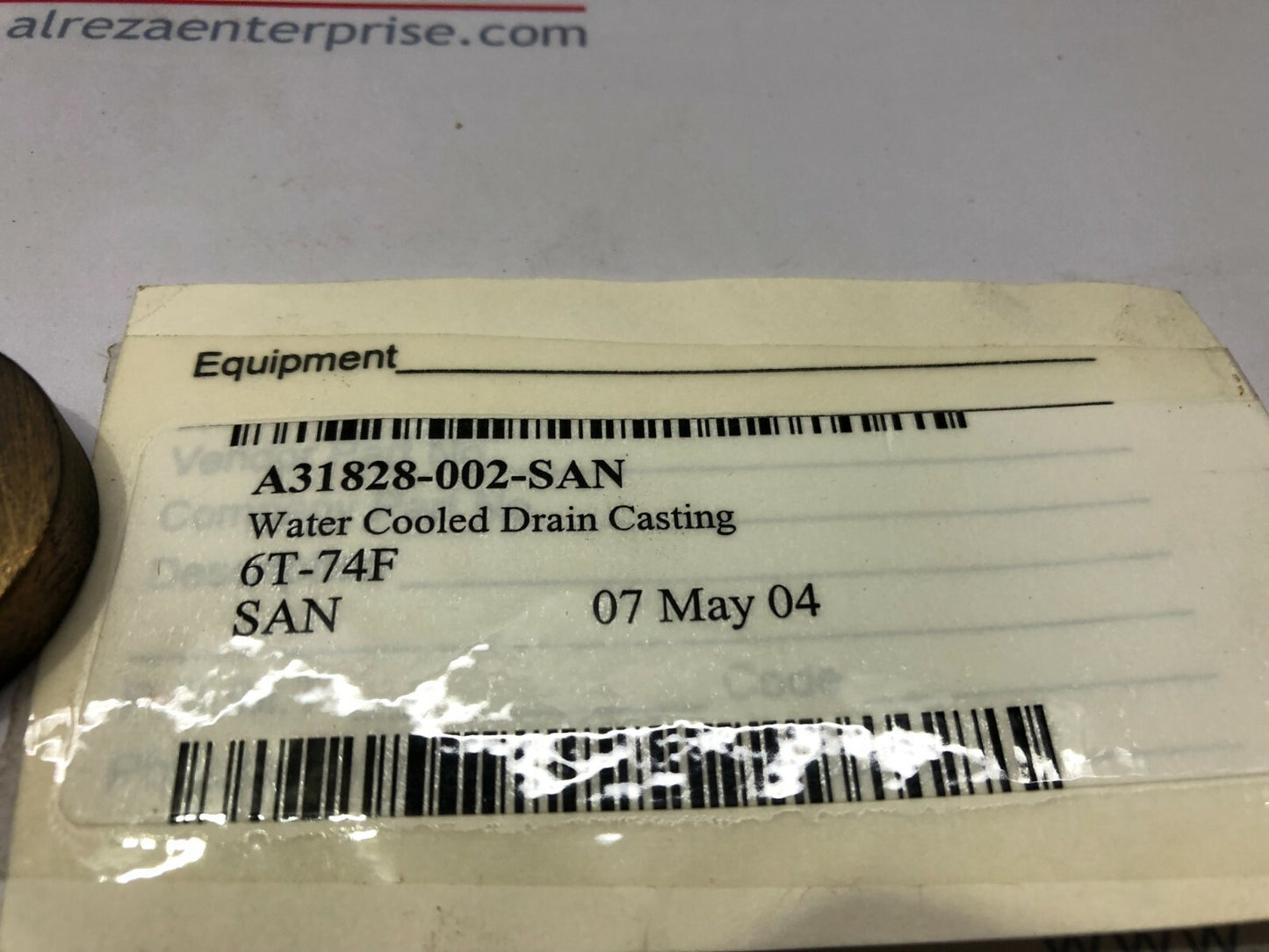 SCOTGRIP A31828-002 WATER COOLED DRAIN CASTING SCOTSMAN