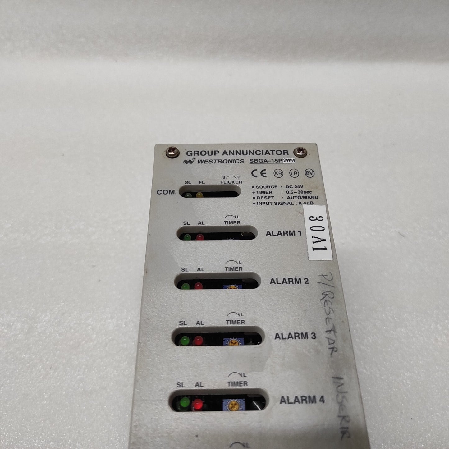 WESTRONICS SBGA-15P2WM GROUP ANNUNCIATOR 24VDC