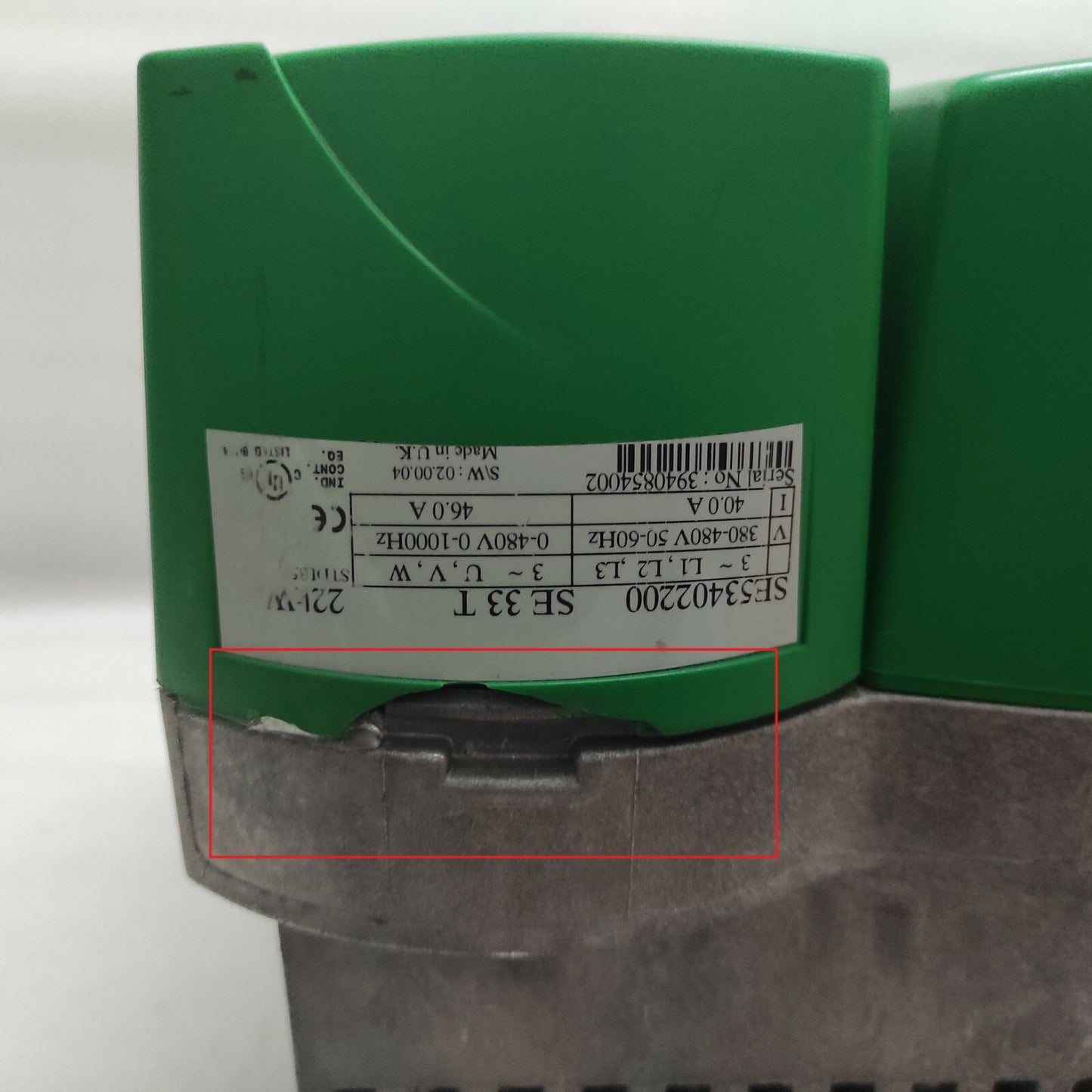 CONTROL TECHNIQUES COMMANDER SE SE53402200 22KW INVERTER DRIVE 380-480VAC