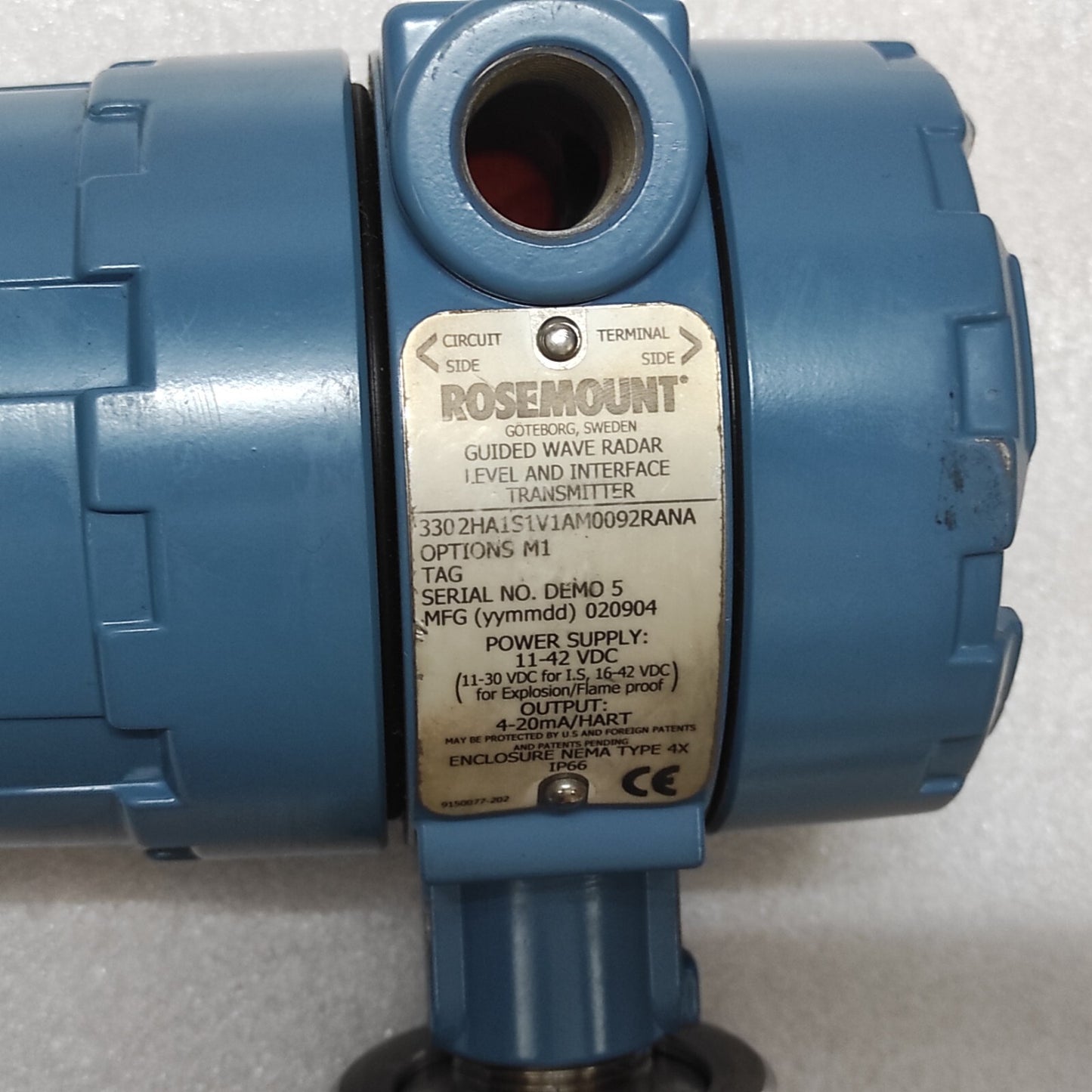 ROSEMOUNT 3302HA1S1V1AM0092RANA GUIDED WAVE RADAR LEVEL AND INTERFACE TRANSMITTE