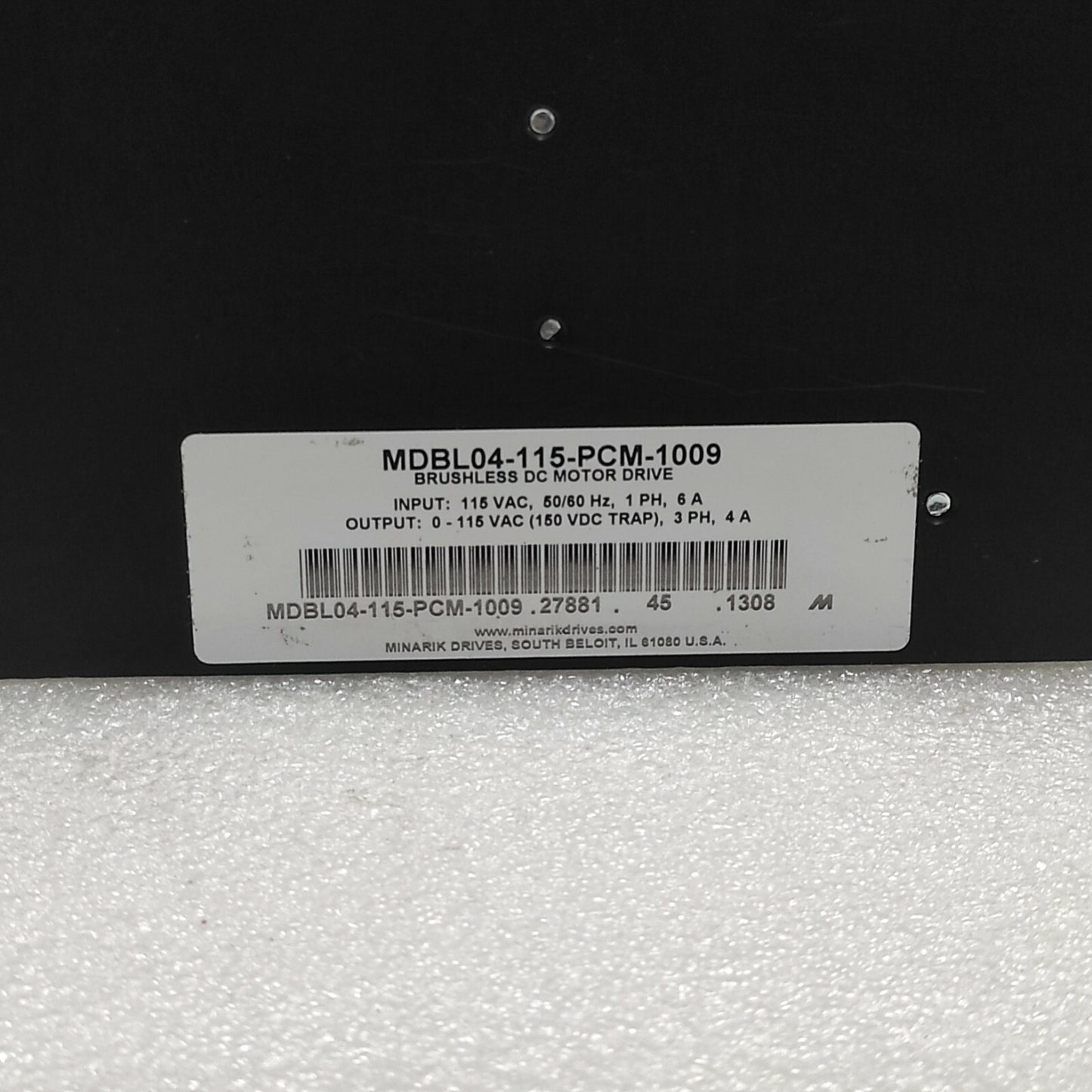 MINARIK DRIVES MDBL04-115-PCM-1009 BRUSHLESS DC MOTOR DRIVE 115VAC