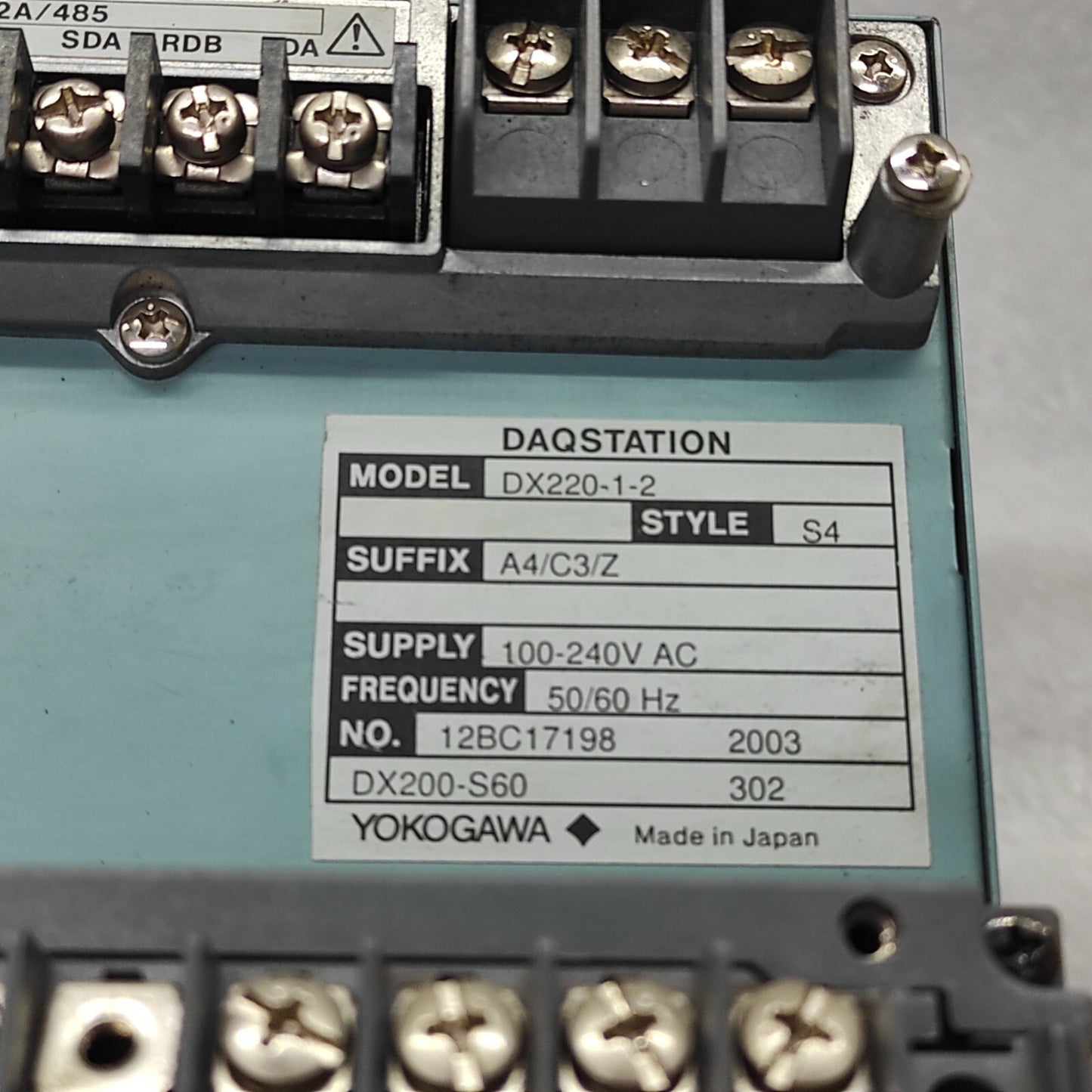 YOKOGAWA DX220-1-2 DAQ STATION DX200-S60-302 100-240VAC