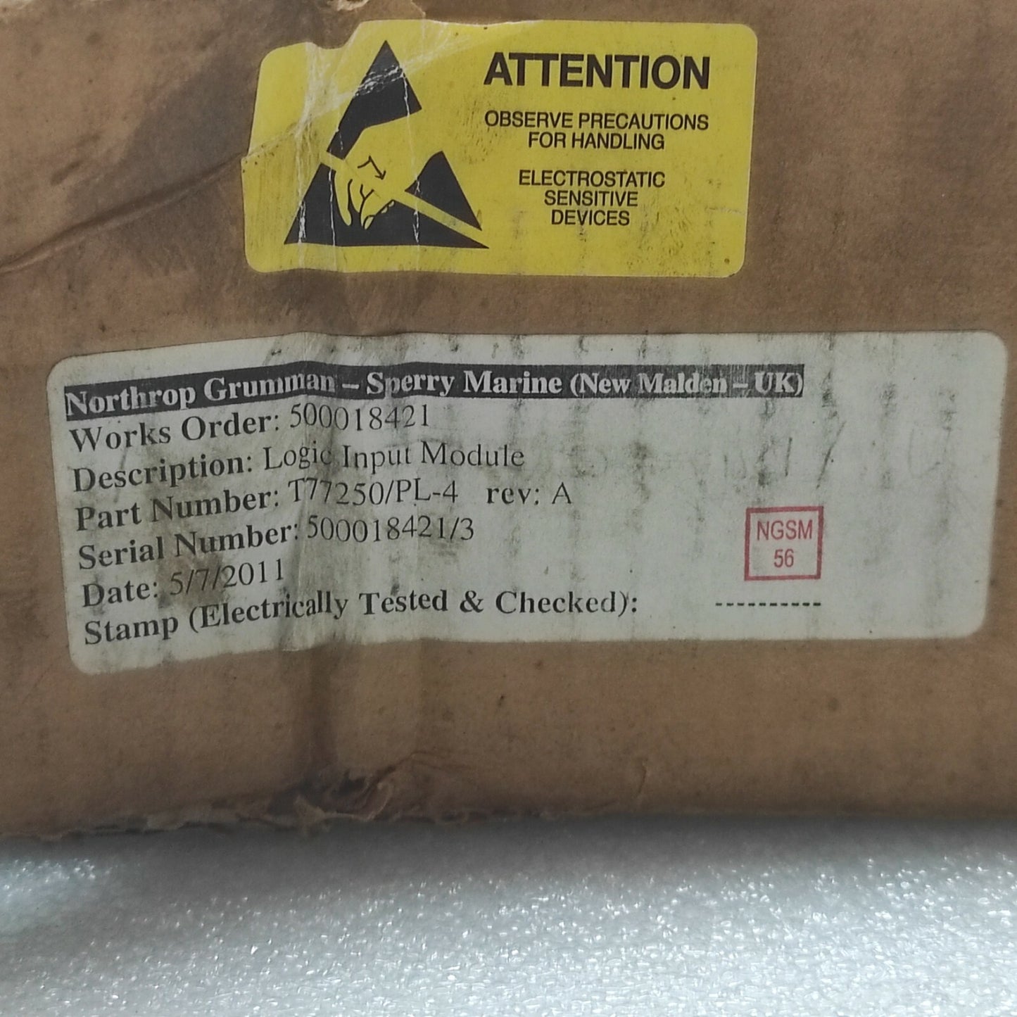 NORTHROP GRUMMAN - SPERRY MARINE T77250-PL-4 LOGIC INPUT MODULE