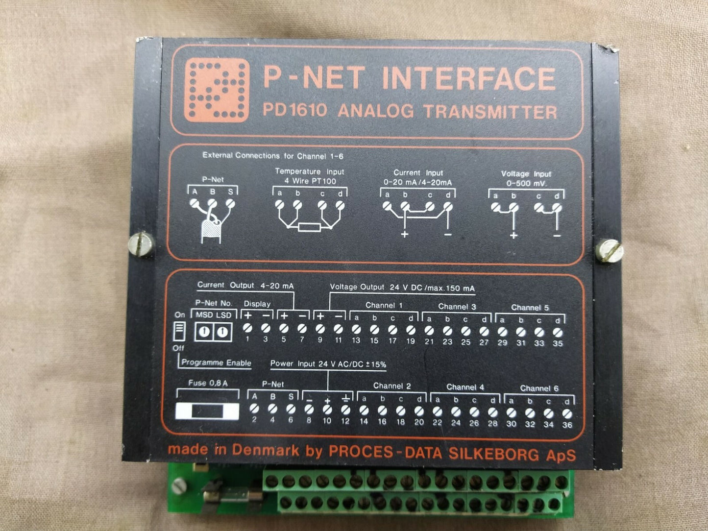 Process Data Silkeborg P-NET Interface PD 1610 Analog Transmitter PD1610