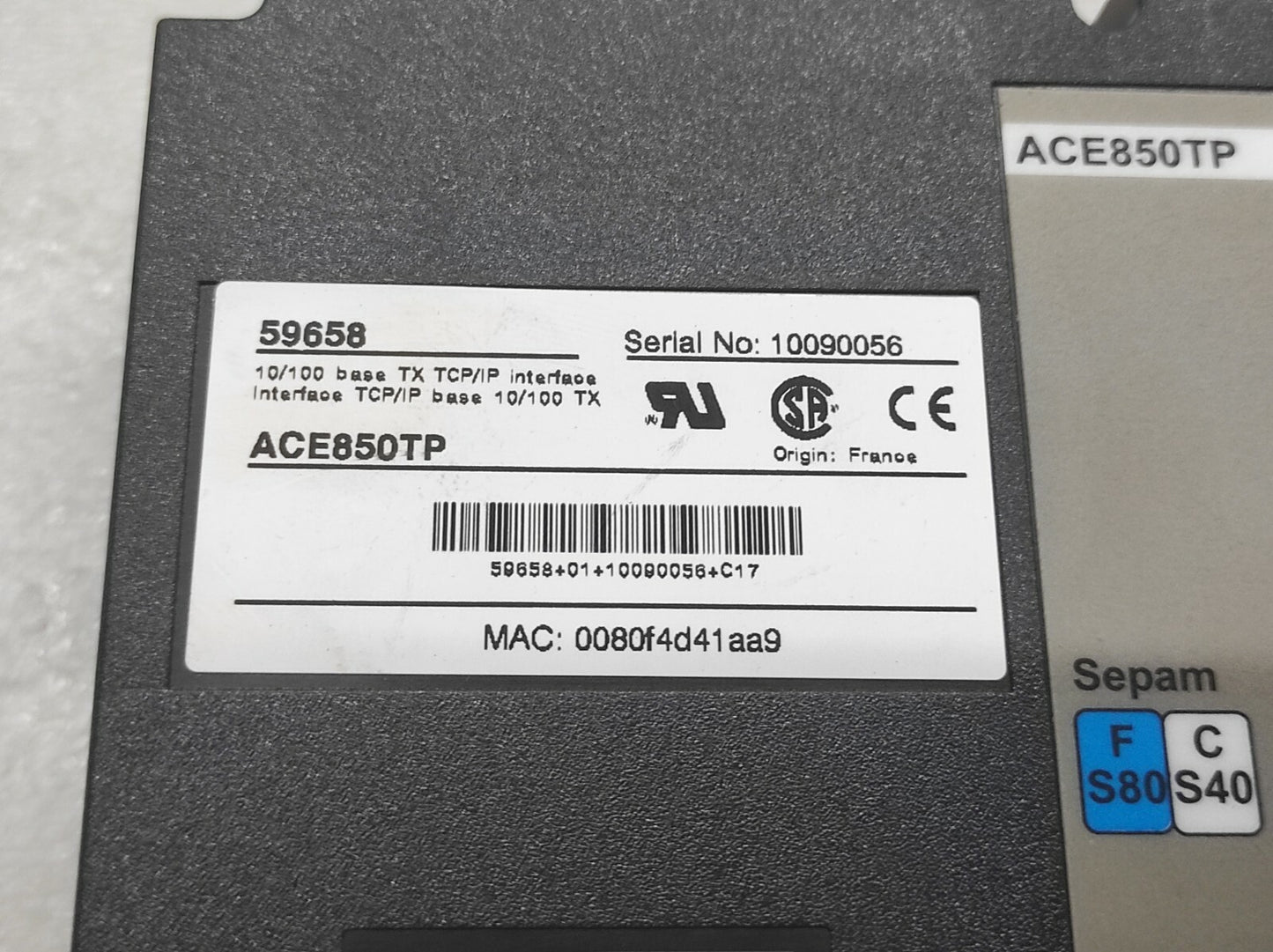 SE 59658 ETHERNET PORTS INTERFACE 10/100 BASE TX ACE850TP